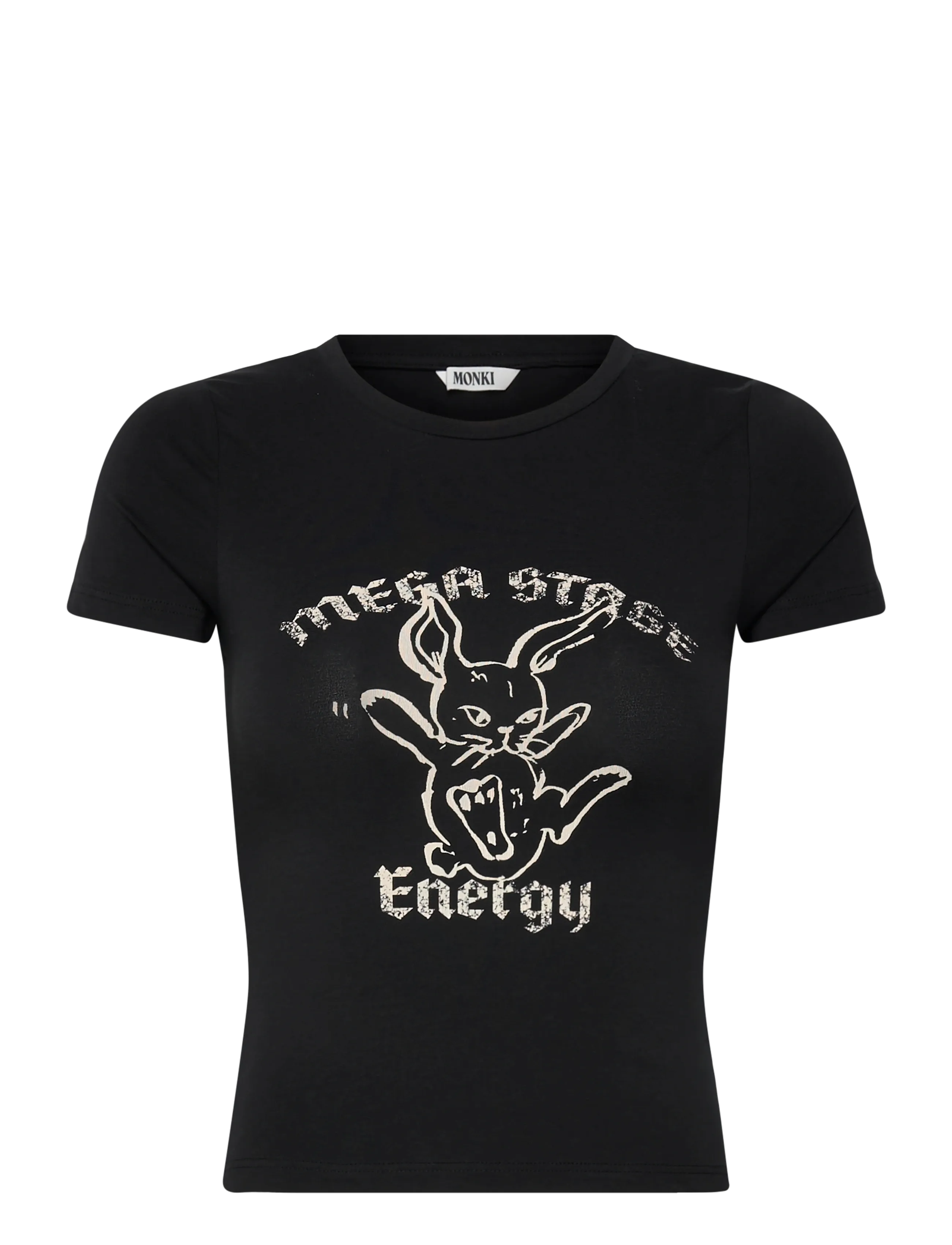 Monki Tight Mini T-Shirt - Swedish brands - WHITE LIGHT / black