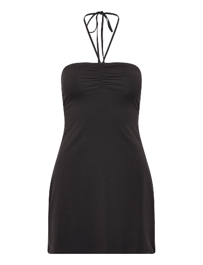 monki bodycon dress Monki 90s minimal skort mini dress in taupe brown