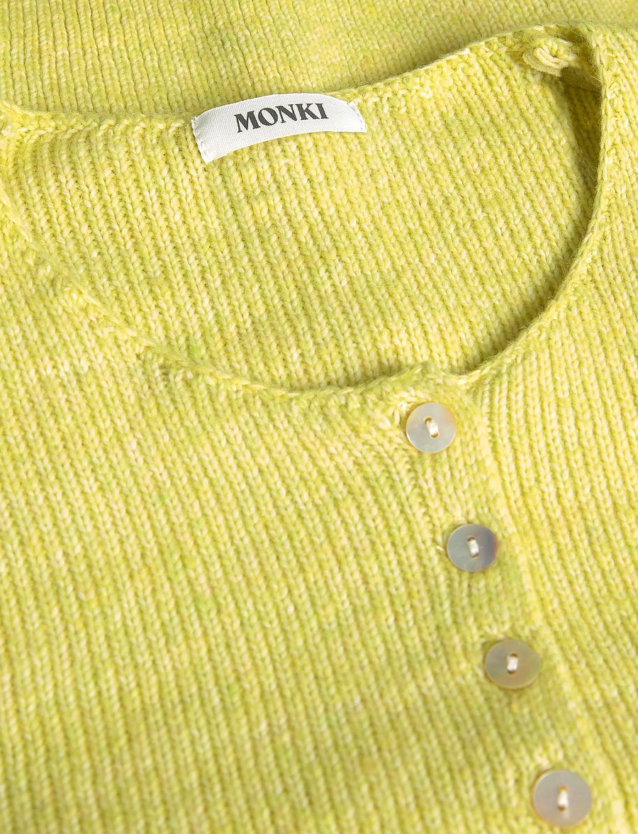 Monki - Knitted Cable Cardigan - strickjacken - yellow light - 2