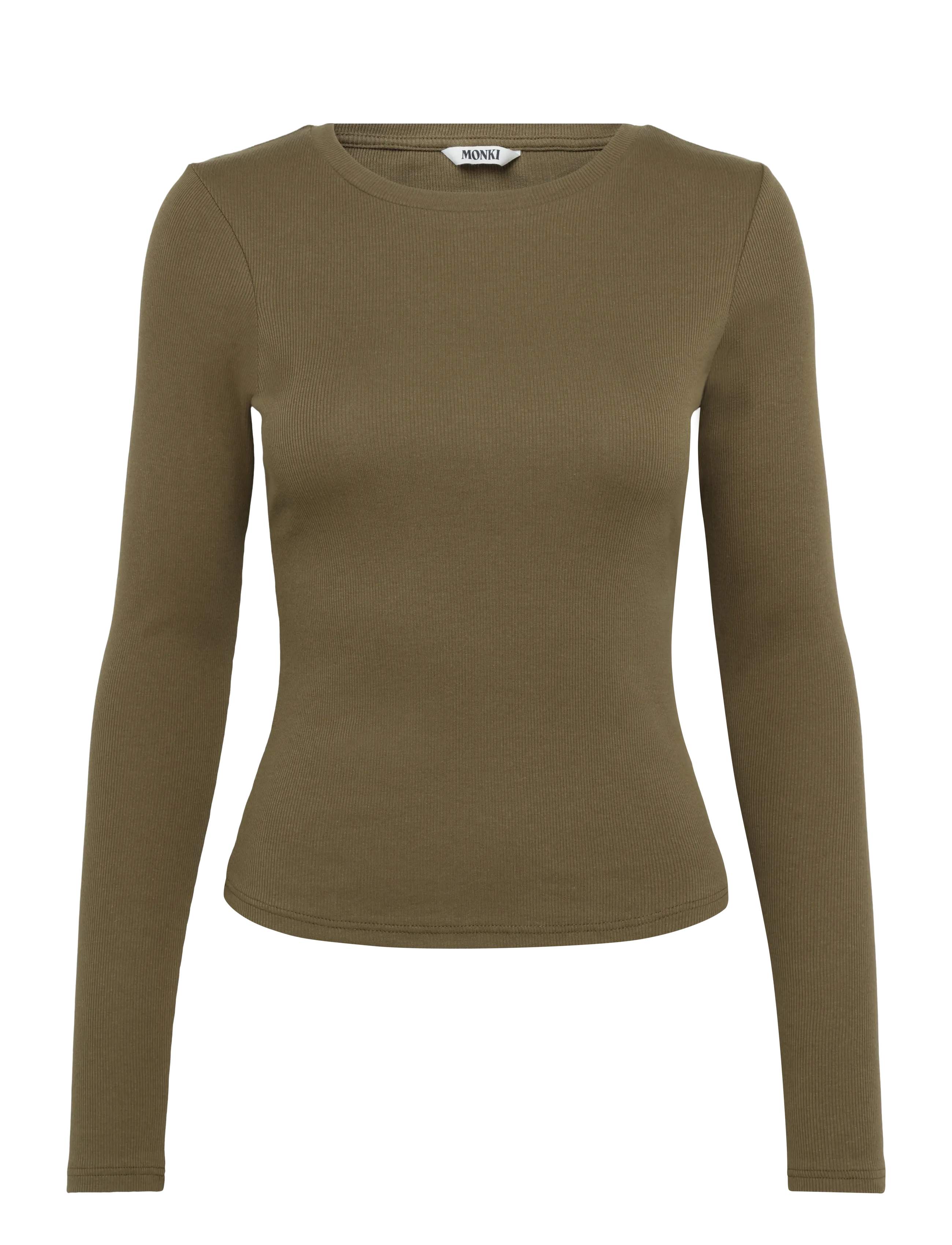 Monki Tight Ribbed Long-sleeve - Kläder - BROWN MEDIUM DUSTY / brown