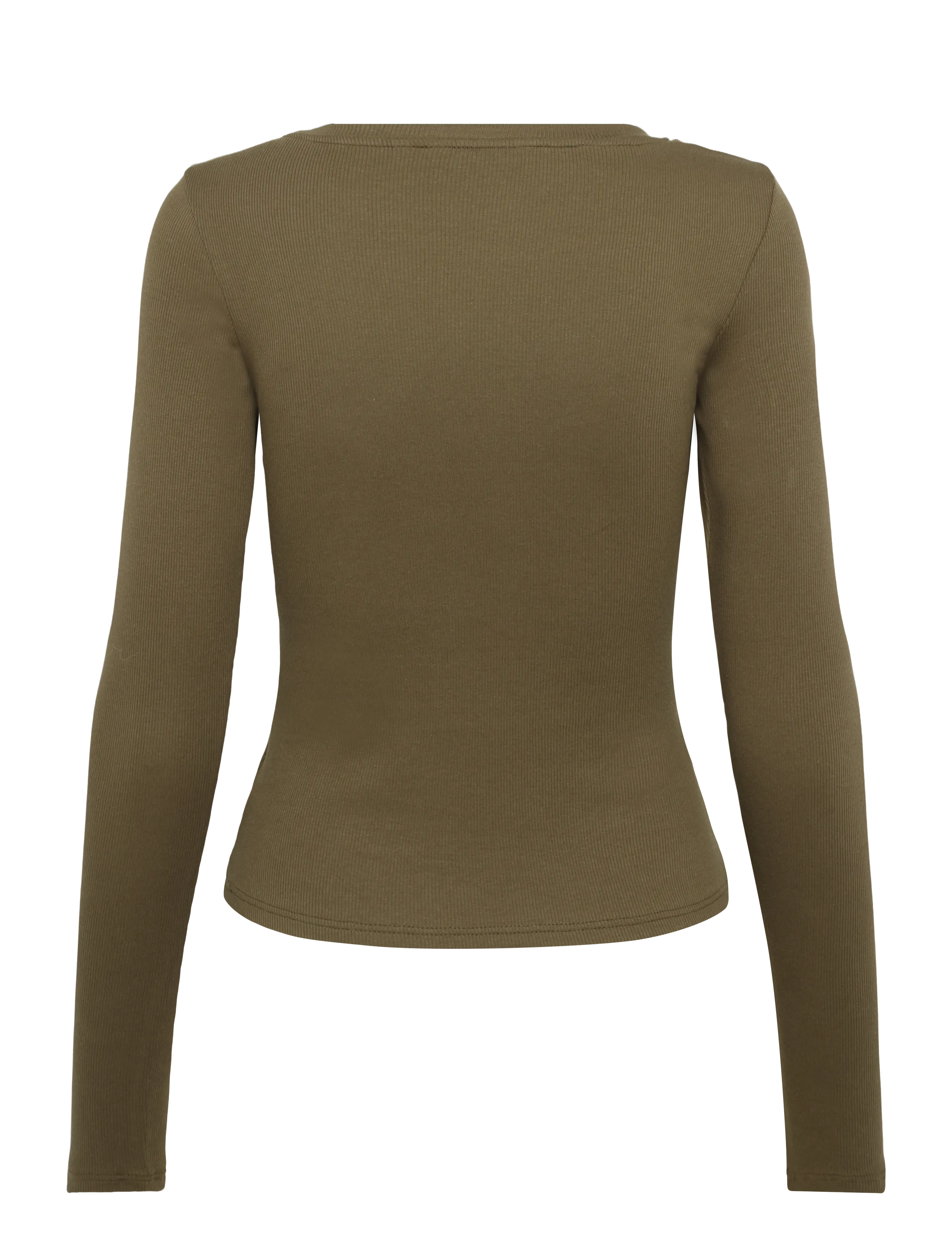 Monki - Tight Ribbed Long-sleeve - långärmade toppar - brown medium dusty - 1