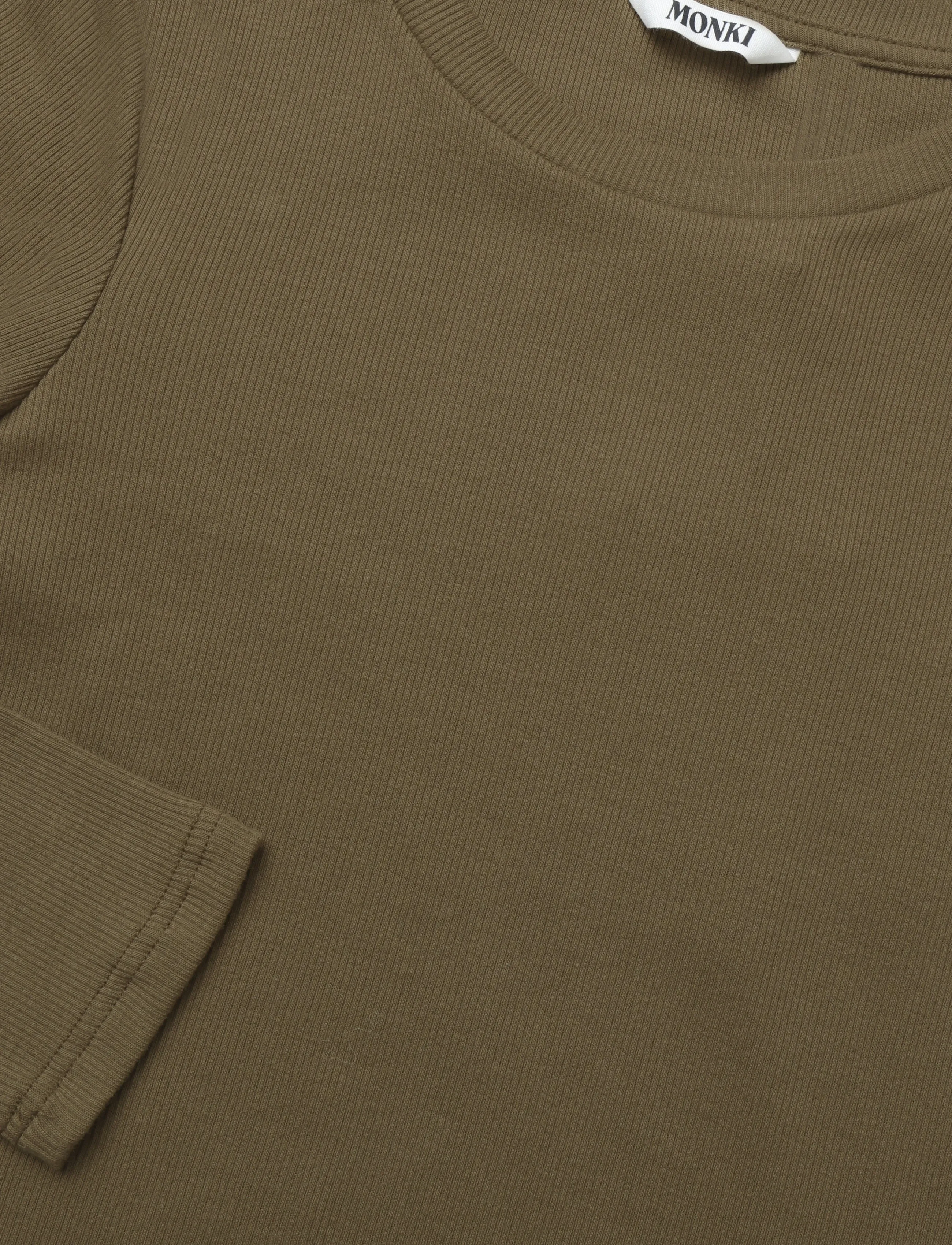 Monki - Tight Ribbed Long-sleeve - långärmade toppar - brown medium dusty - 2
