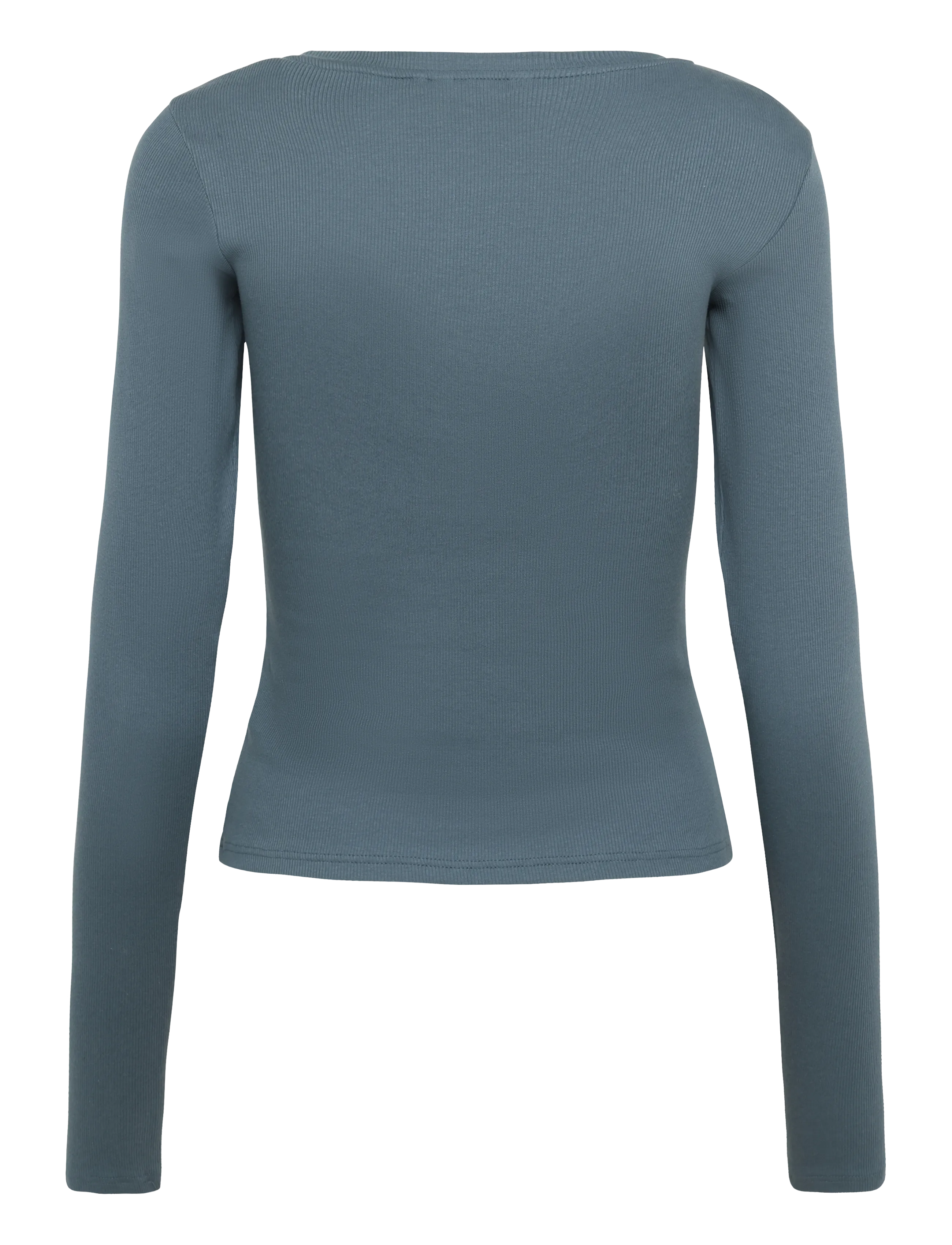 Monki - Tight Ribbed Long-sleeve - langärmlige tops - grey dark - 1