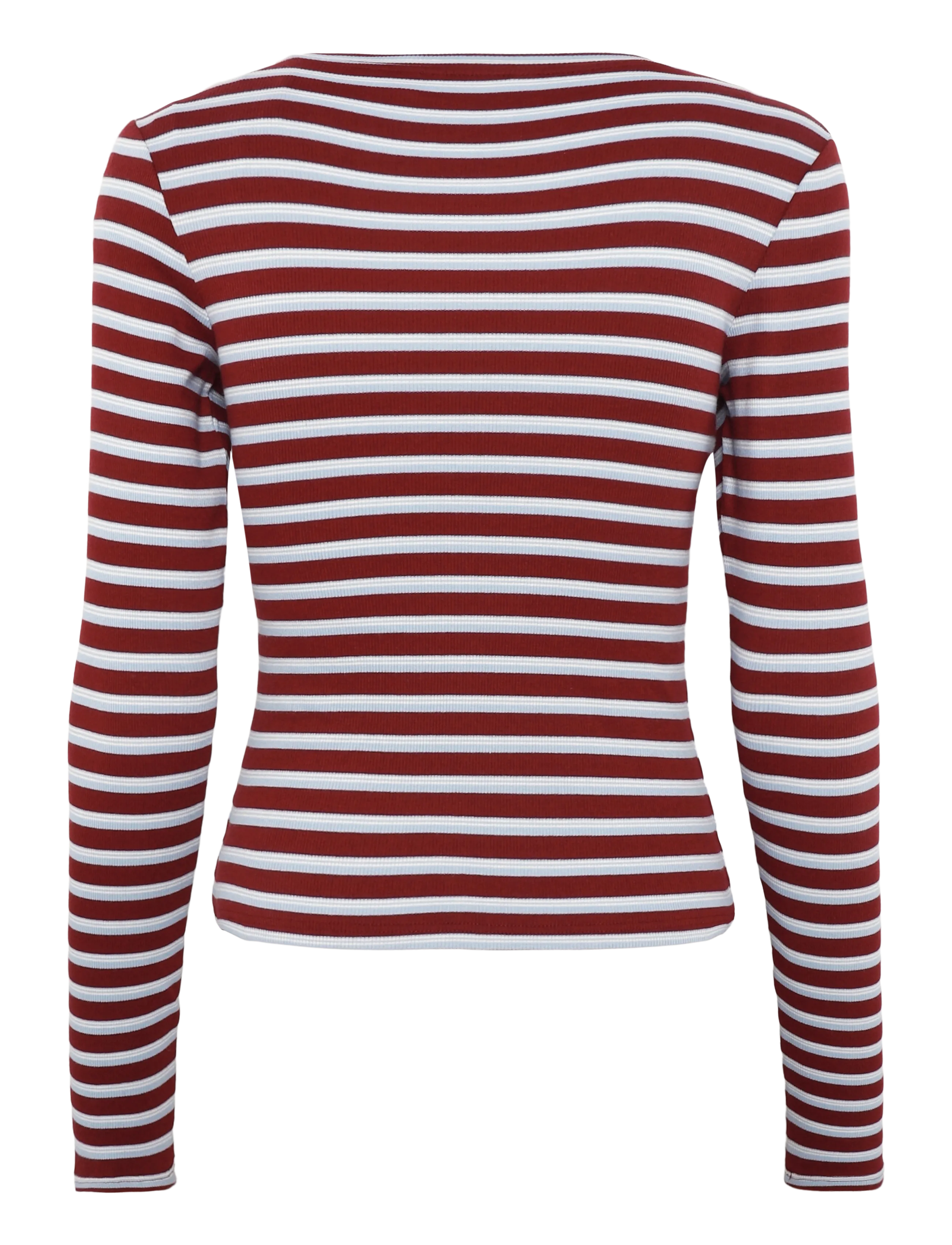 Monki - Ribbed Tight LS - long-sleeved tops - red dark - 1