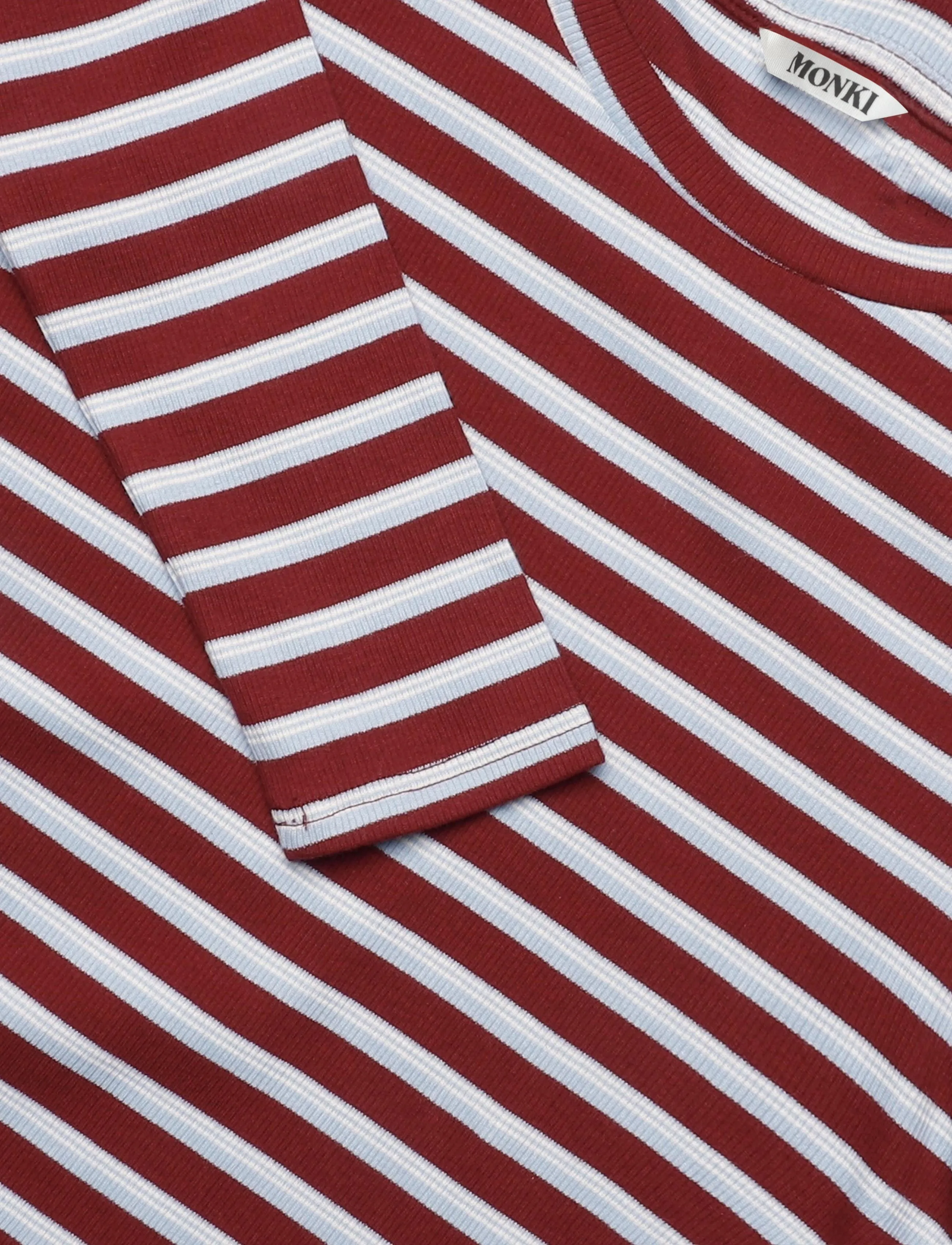 Monki - Ribbed Tight LS - long-sleeved tops - red dark - 2