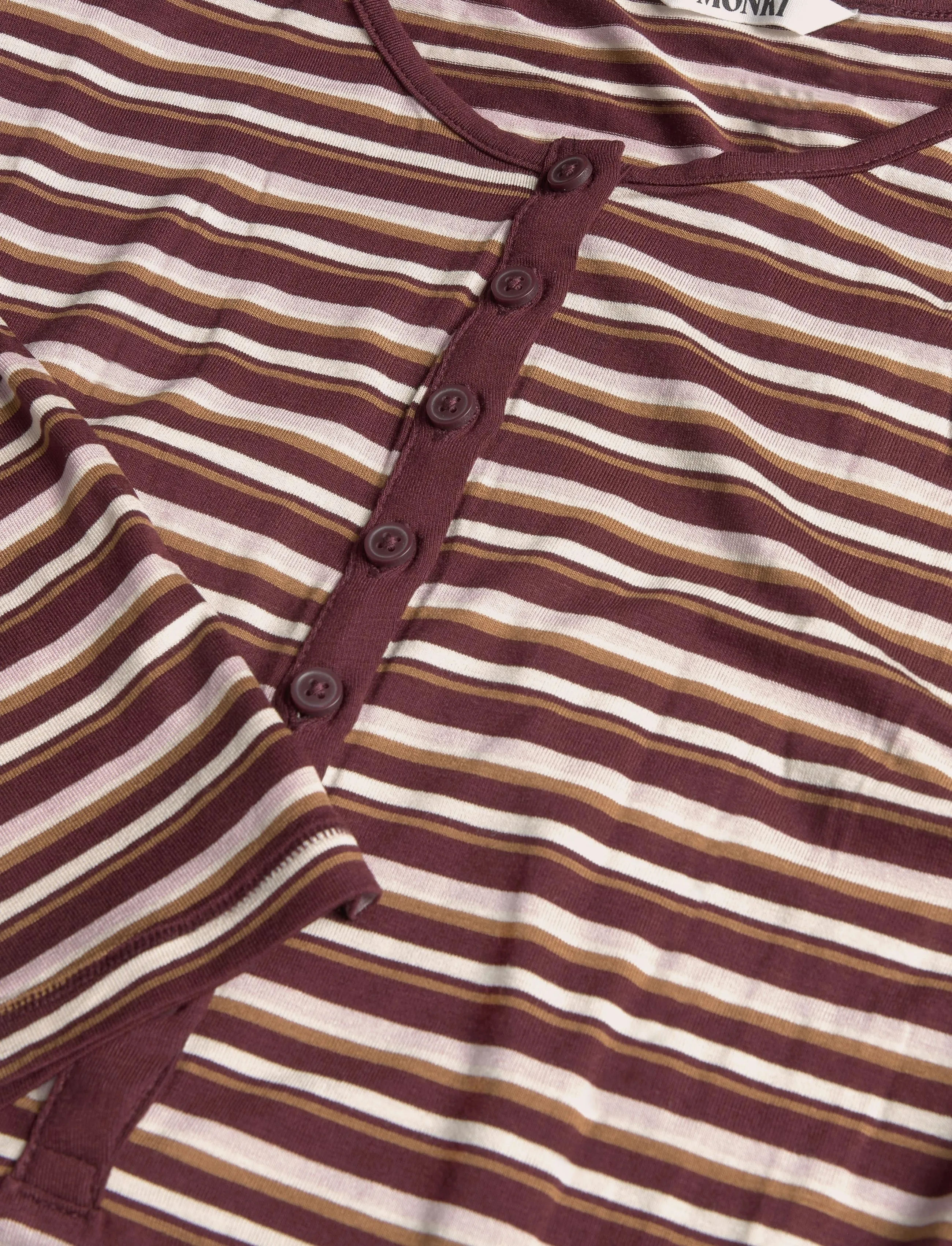 Monki - Henley LS - pikkade varrukatega topid - red dark - 2
