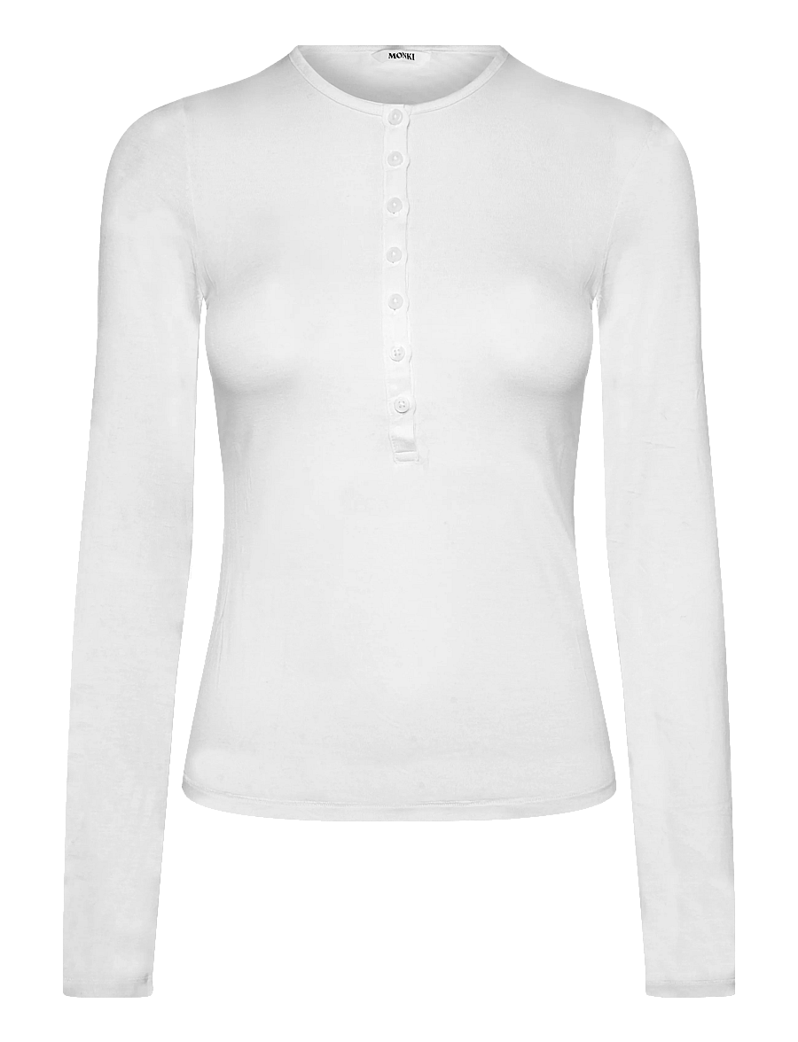 Monki - Henley LS - langærmede toppe - white light - 0