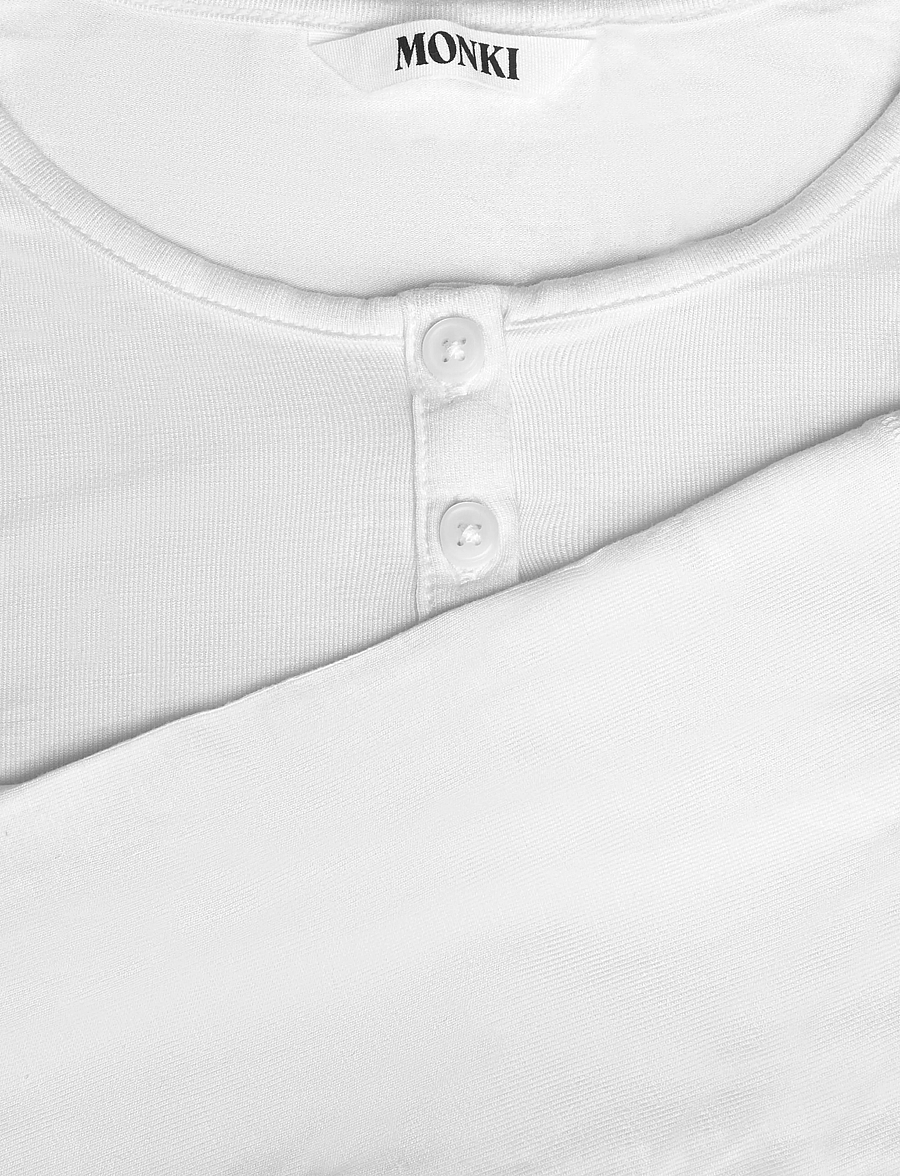 Monki - Henley LS - langærmede toppe - white light - 2
