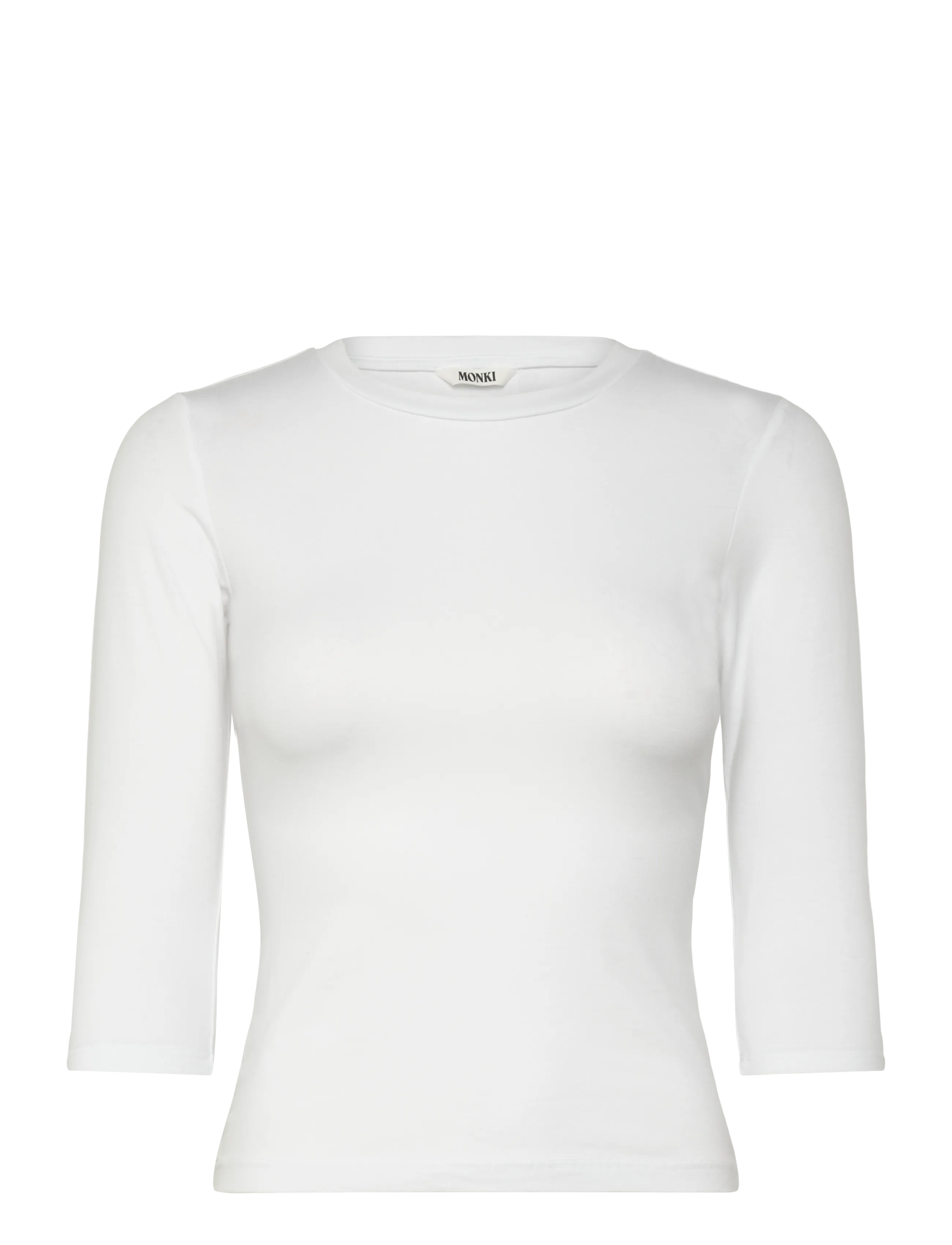Monki 3/4 Sleeve Top - T-shirts & Tops - WHITE LIGHT / white