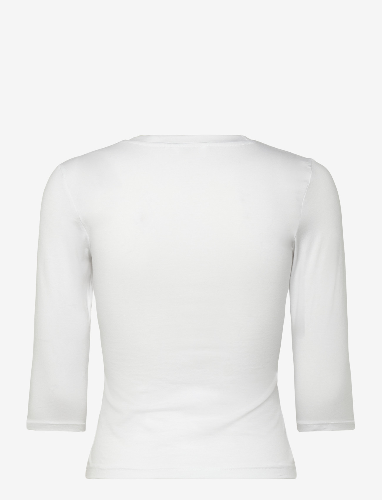 Monki - Round Neck Three-Quarter Sleeve Top - langærmede toppe - white light - 1