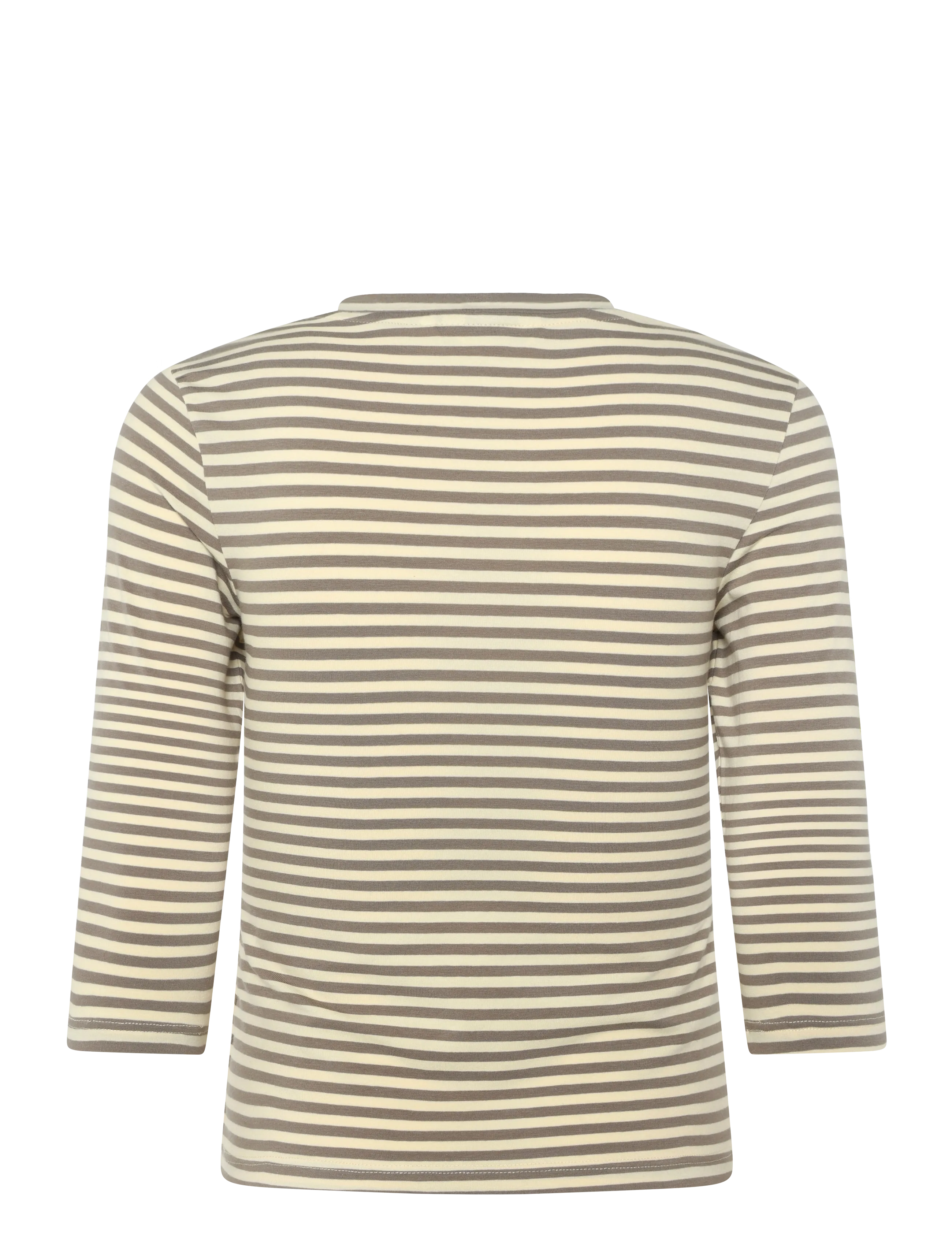 Monki - Round Neck Three-Quarter Sleeve Top - langærmede toppe - yellow dusty light - 1