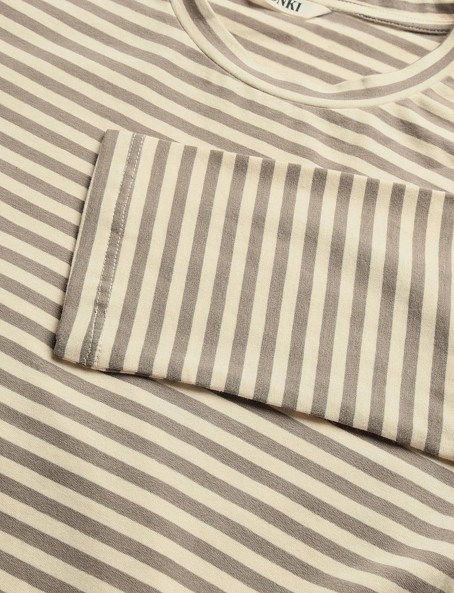 Monki - Round Neck Three-Quarter Sleeve Top - långärmade toppar - yellow dusty light - 2