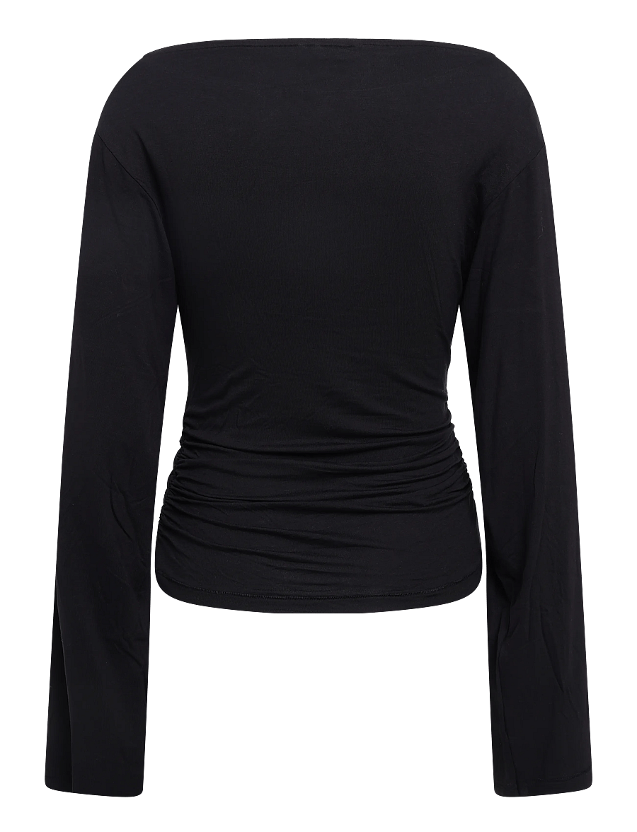 Monki - Waisted long-sleeved top - pikkade varrukatega topid - black dark - 1