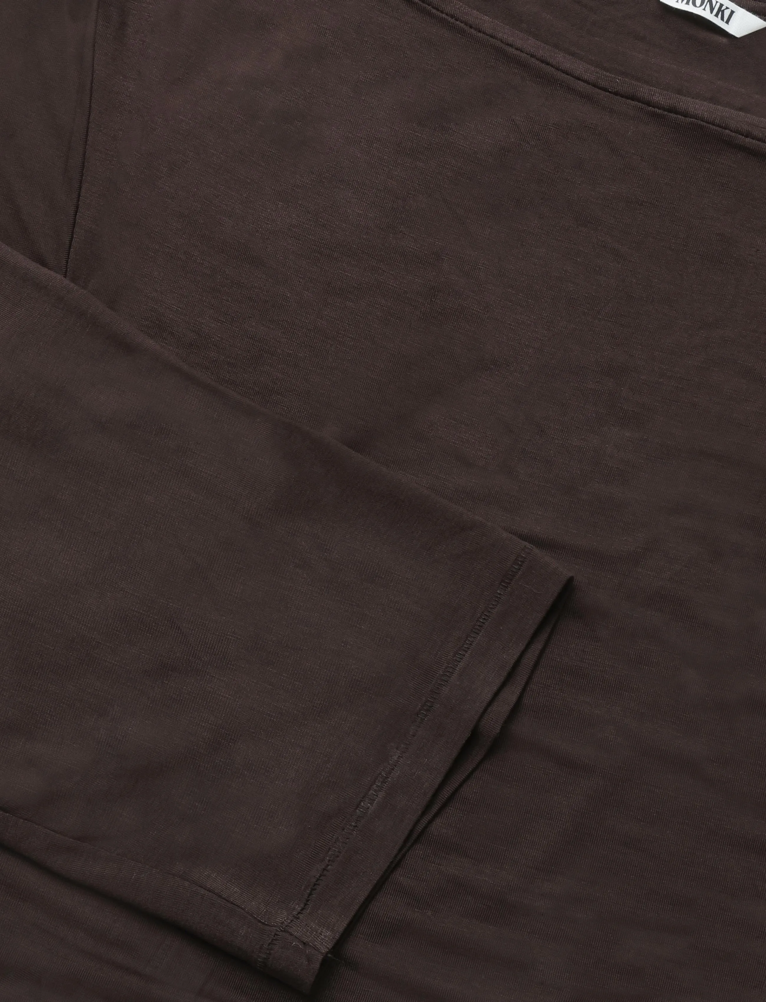 Monki - Waisted long-sleeved top - long-sleeved tops - brown dark - 2