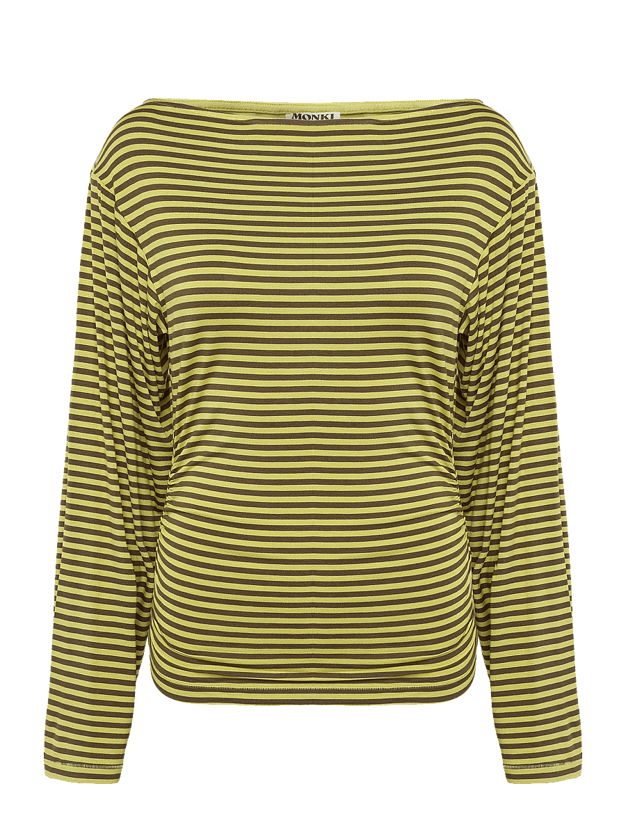 Monki - Waisted long-sleeved top - pikkade varrukatega topid - yellow light - 0