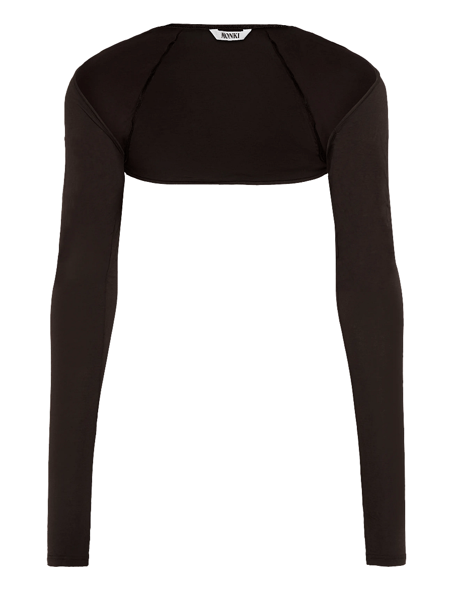 Monki - Bolero Long Sleeve - crop tops - brown dark - 0