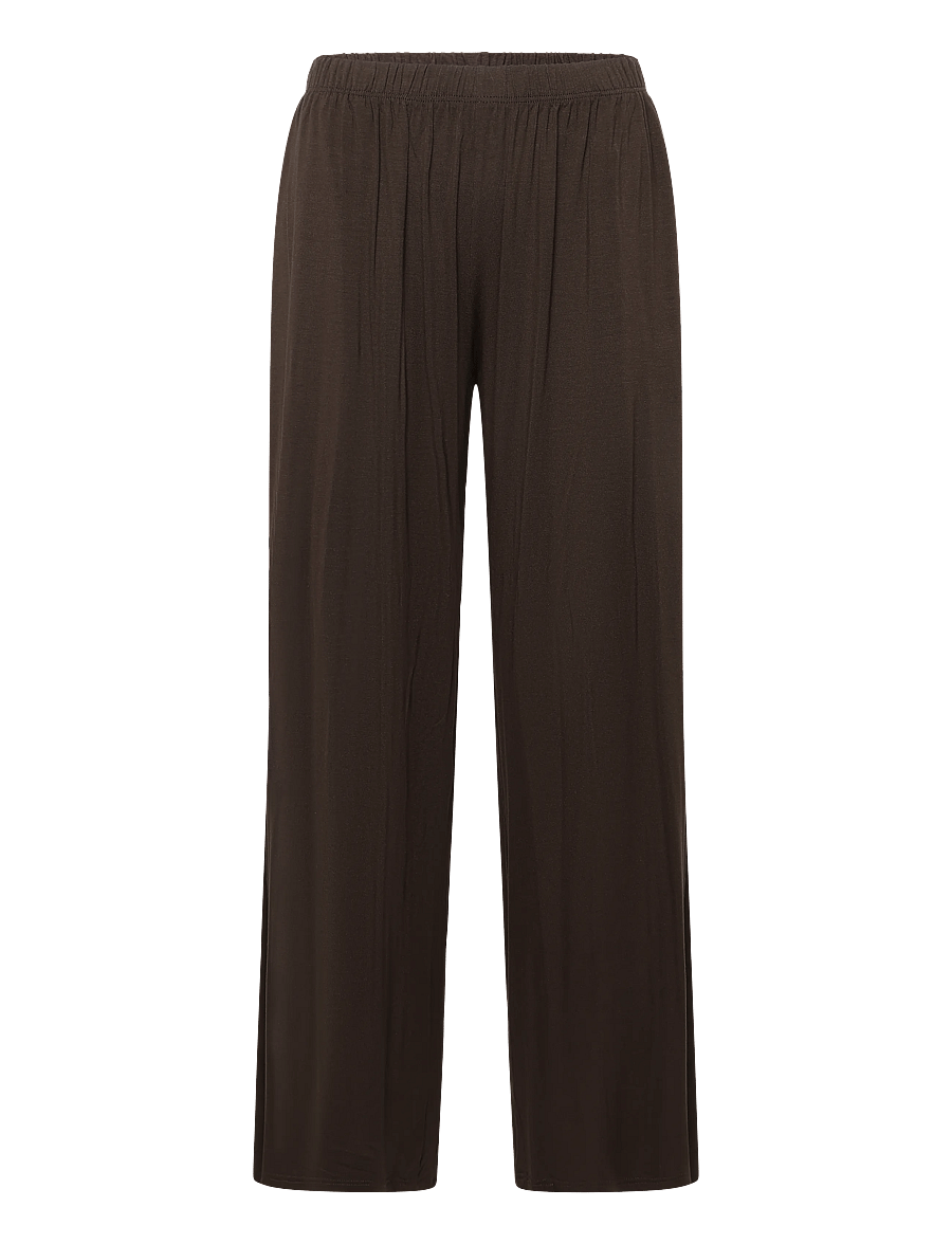 Monki - Rlxd Viscose Trousers - hosen mit weitem bein - brown dark - 1