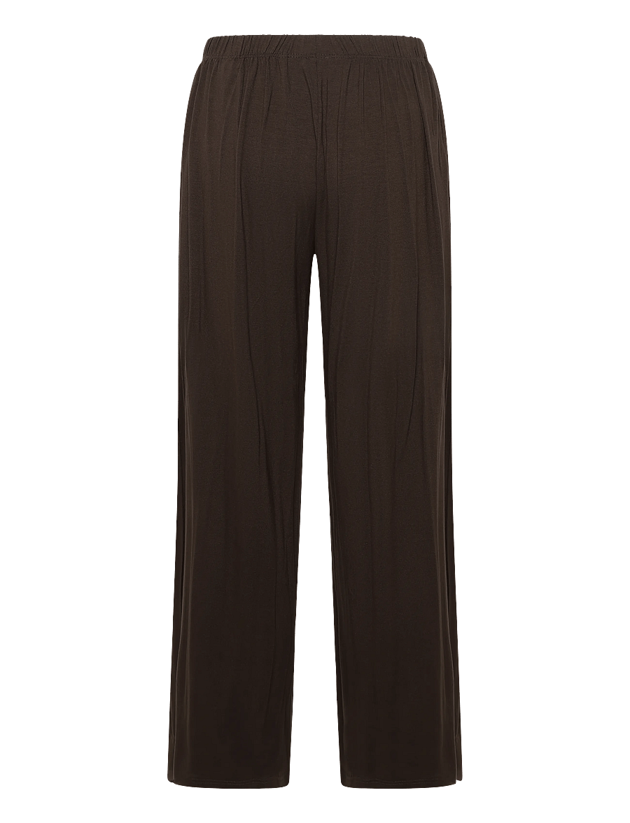 Monki - Rlxd Viscose Trousers - hosen mit weitem bein - brown dark - 2