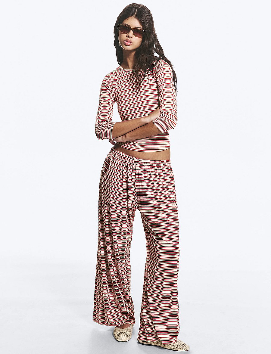 Monki - Rlxd Viscose Trousers - hosen mit weitem bein - pink medium - 0
