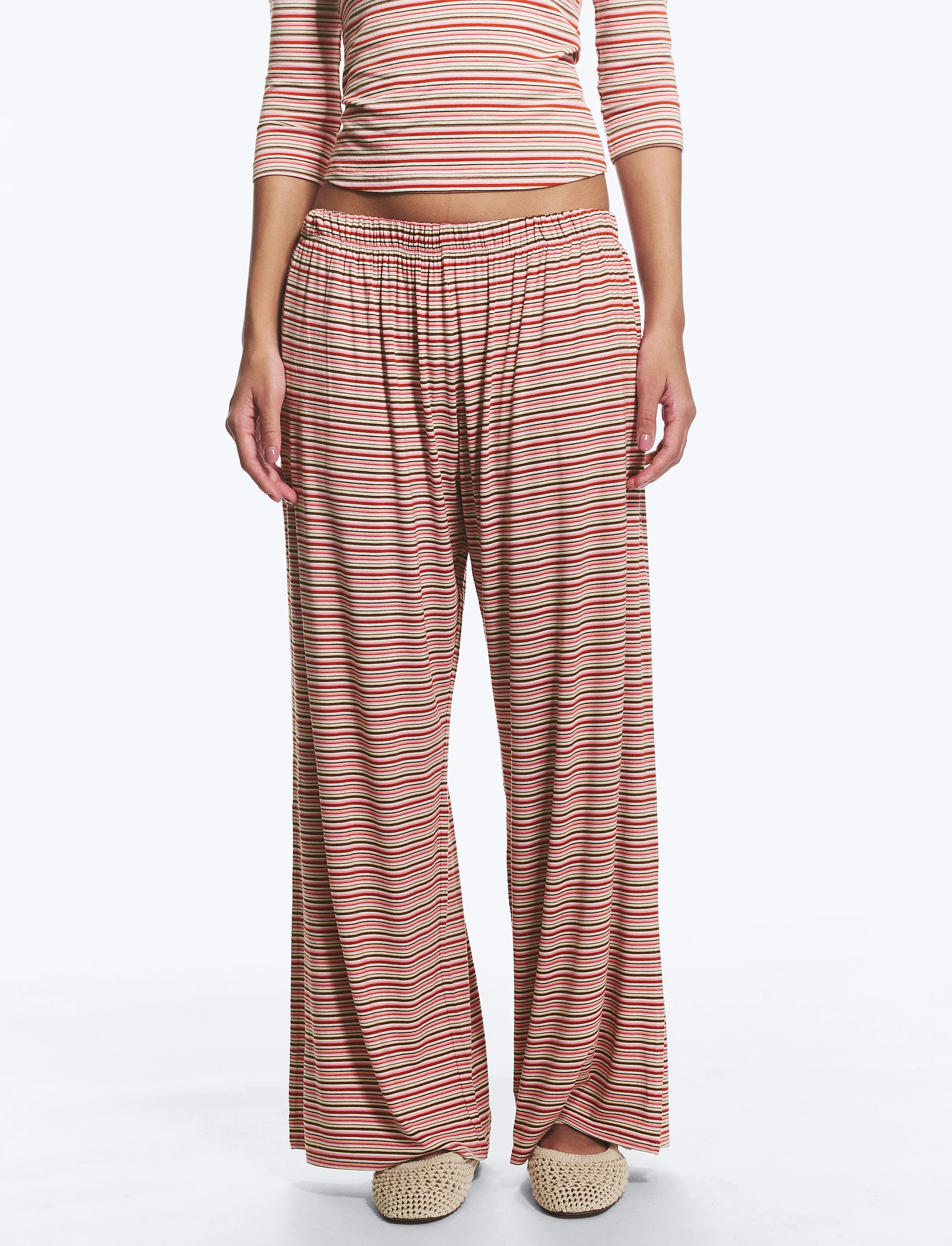 Monki - Rlxd Viscose Trousers - vida byxor - pink medium - 3