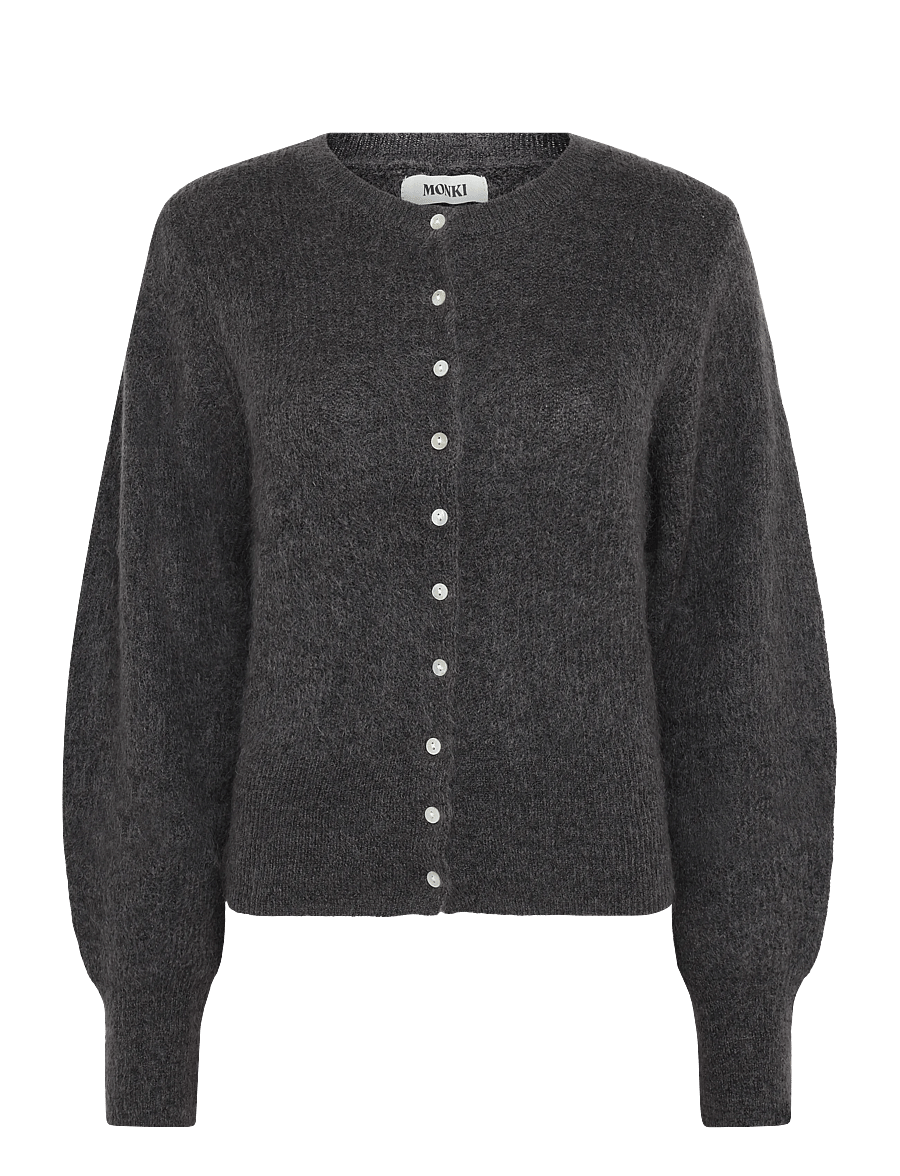 Monki - Mohair blend cardigan - cardigans - grey melange dark - 0