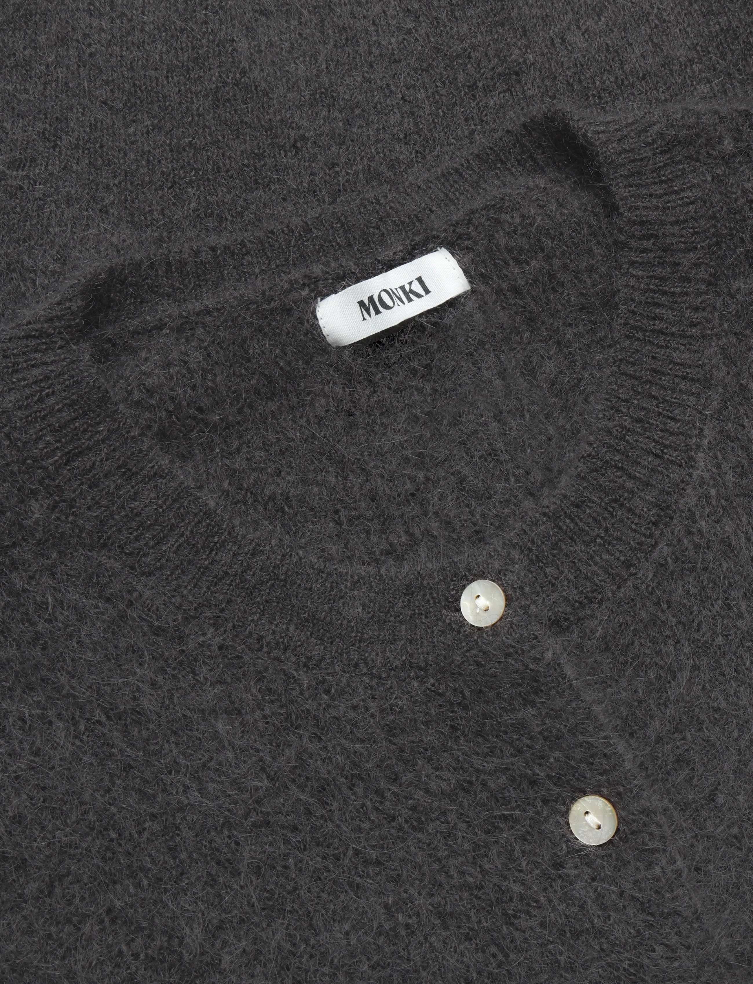 Monki - Mohair blend cardigan - cardigans - grey melange dark - 2
