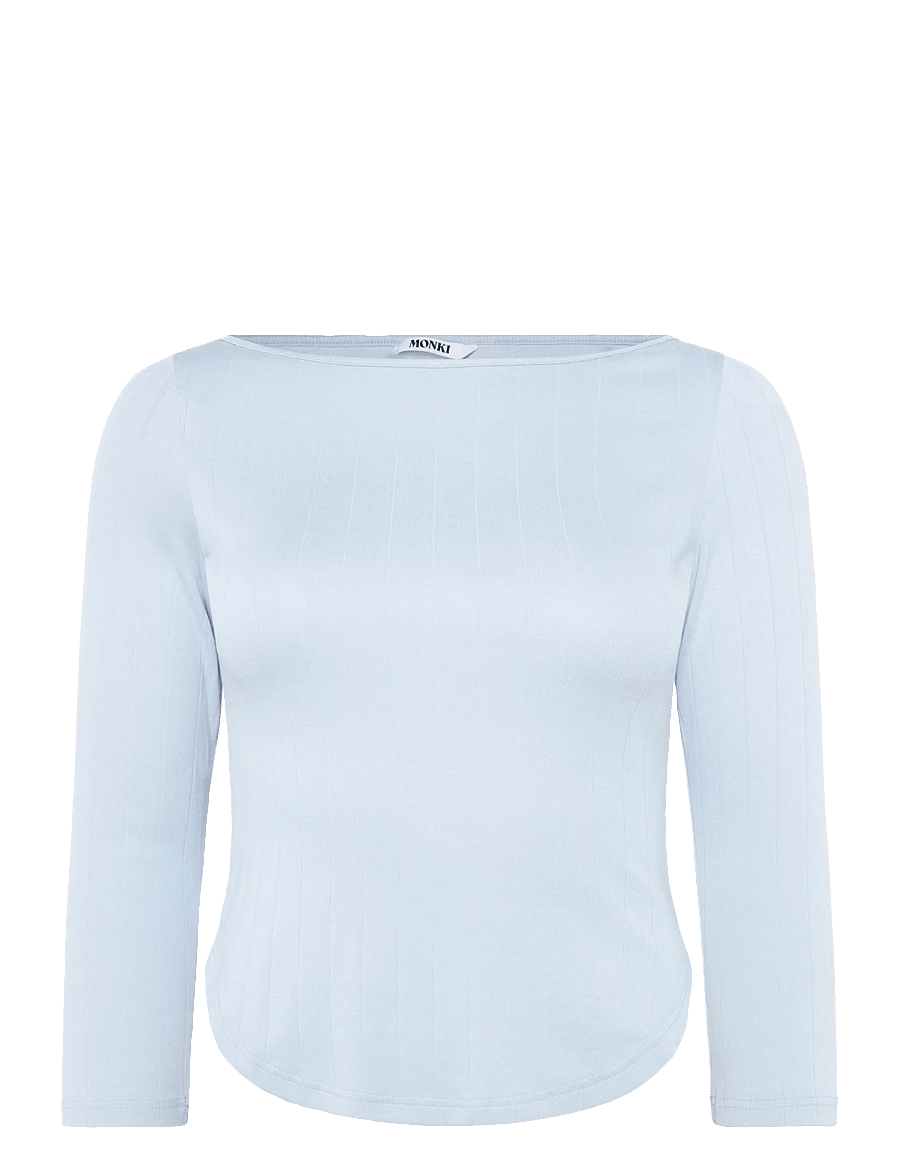 Monki - Boatneck Top - striktrøjer - blue dusty light - 0