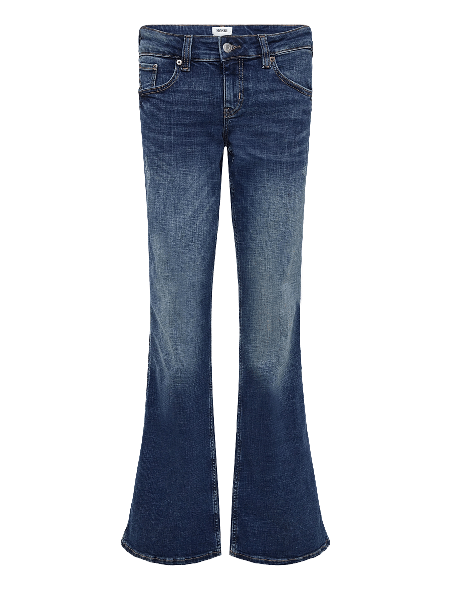 Monki - Low Waisted Zip Jeans - flared jeans - denim blue dark - 0