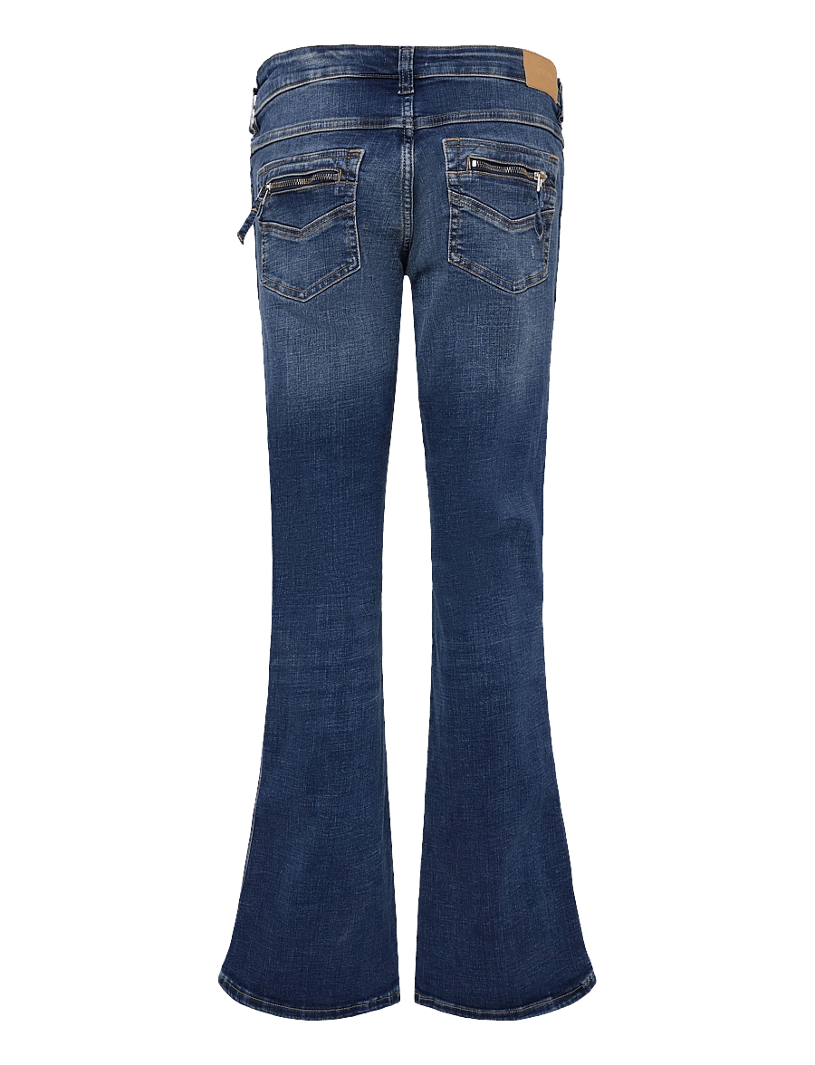 Monki - Low Waisted Zip Jeans - flared jeans - denim blue dark - 1