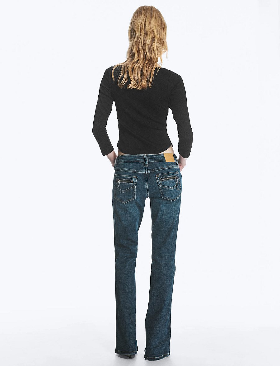 Monki - Low Waisted Zip Jeans - schlaghosen - denim blue dark - 5
