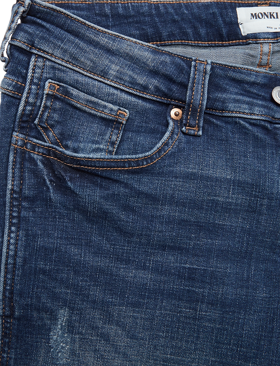 Monki - Low Waisted Zip Jeans - flared jeans - denim blue dark - 2