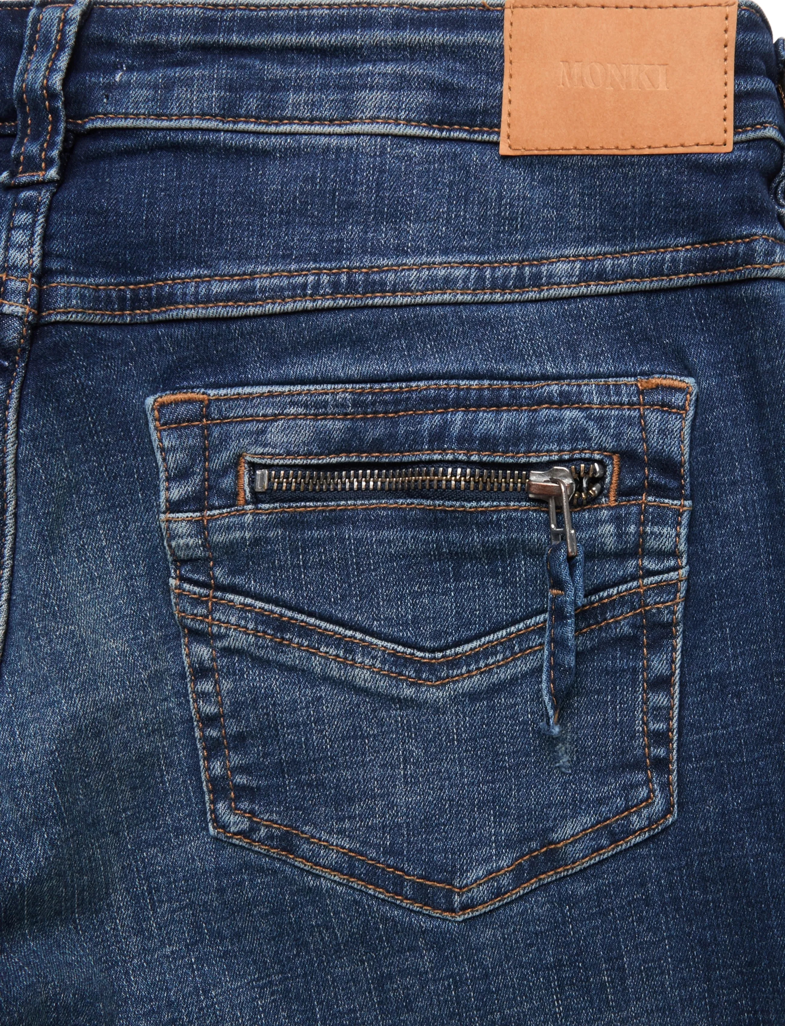 Monki - Low Waisted Zip Jeans - flared jeans - denim blue dark - 4