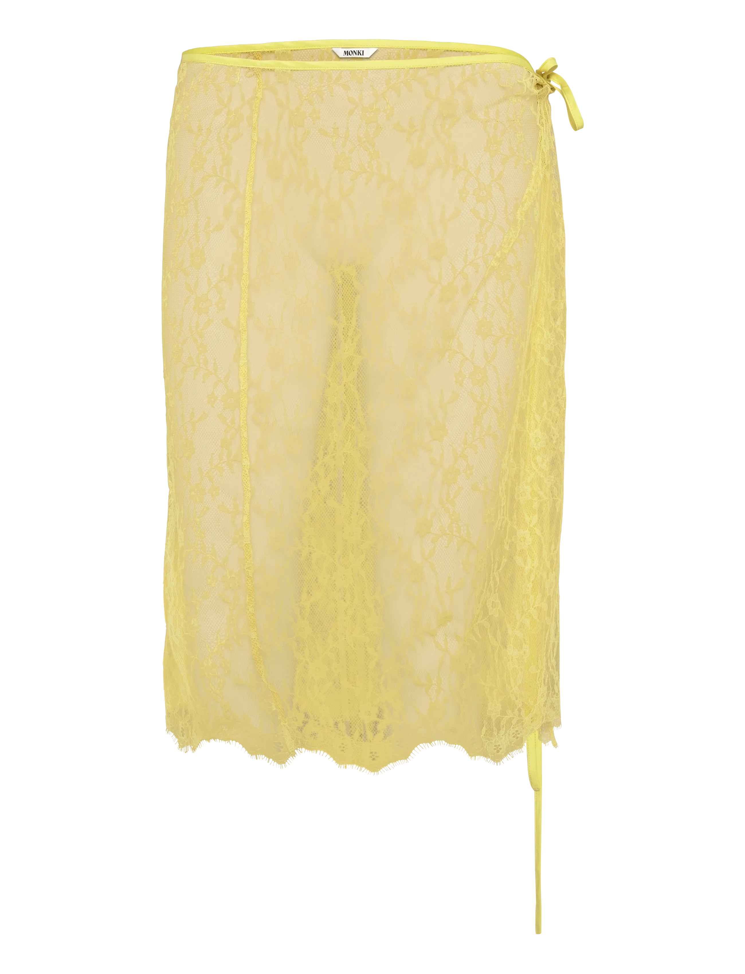 Monki Lace Wrap Skirt - Kleidung - YELLOW LIGHT / yellow