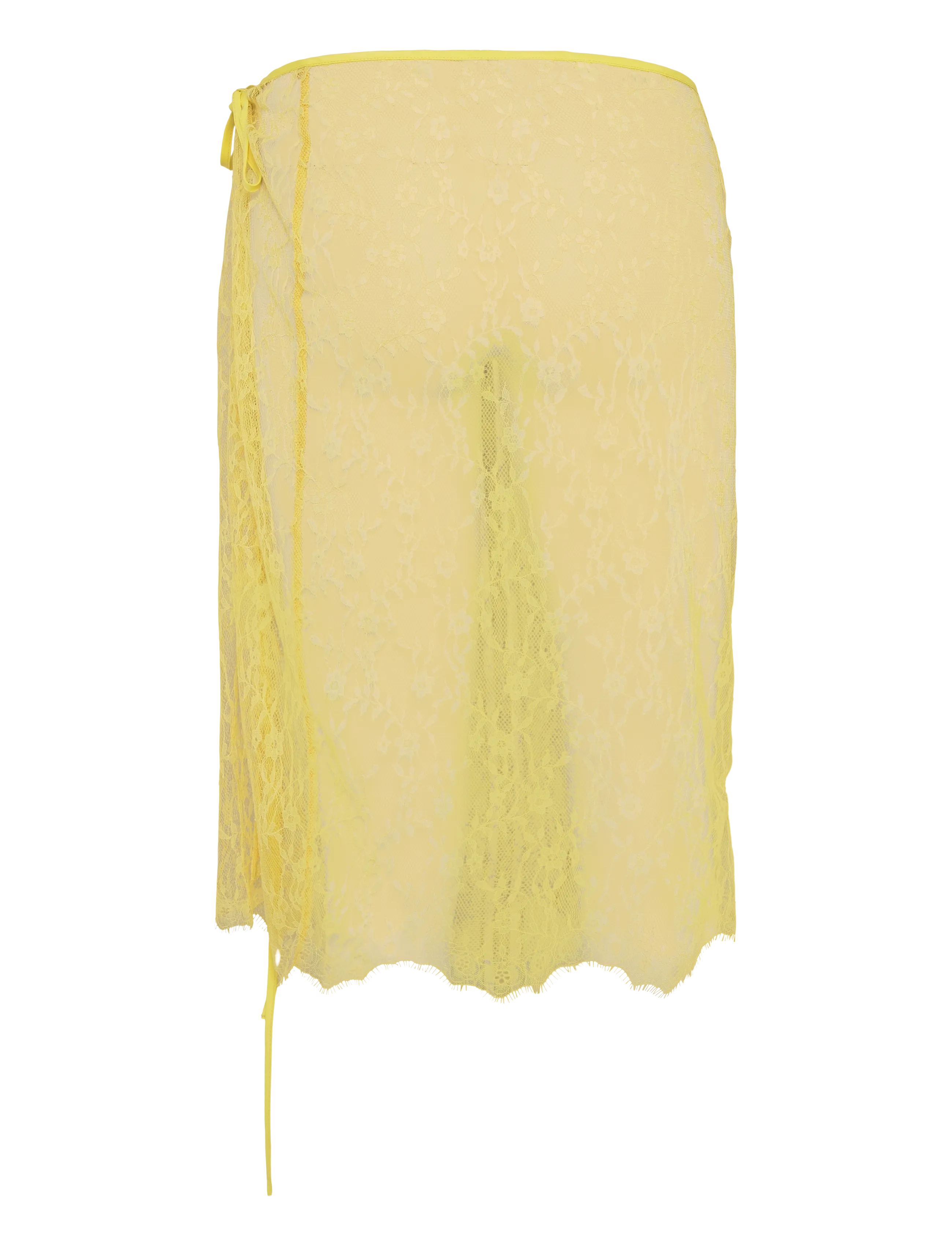 Monki - Lace Wrap Skirt - yellow light - 1