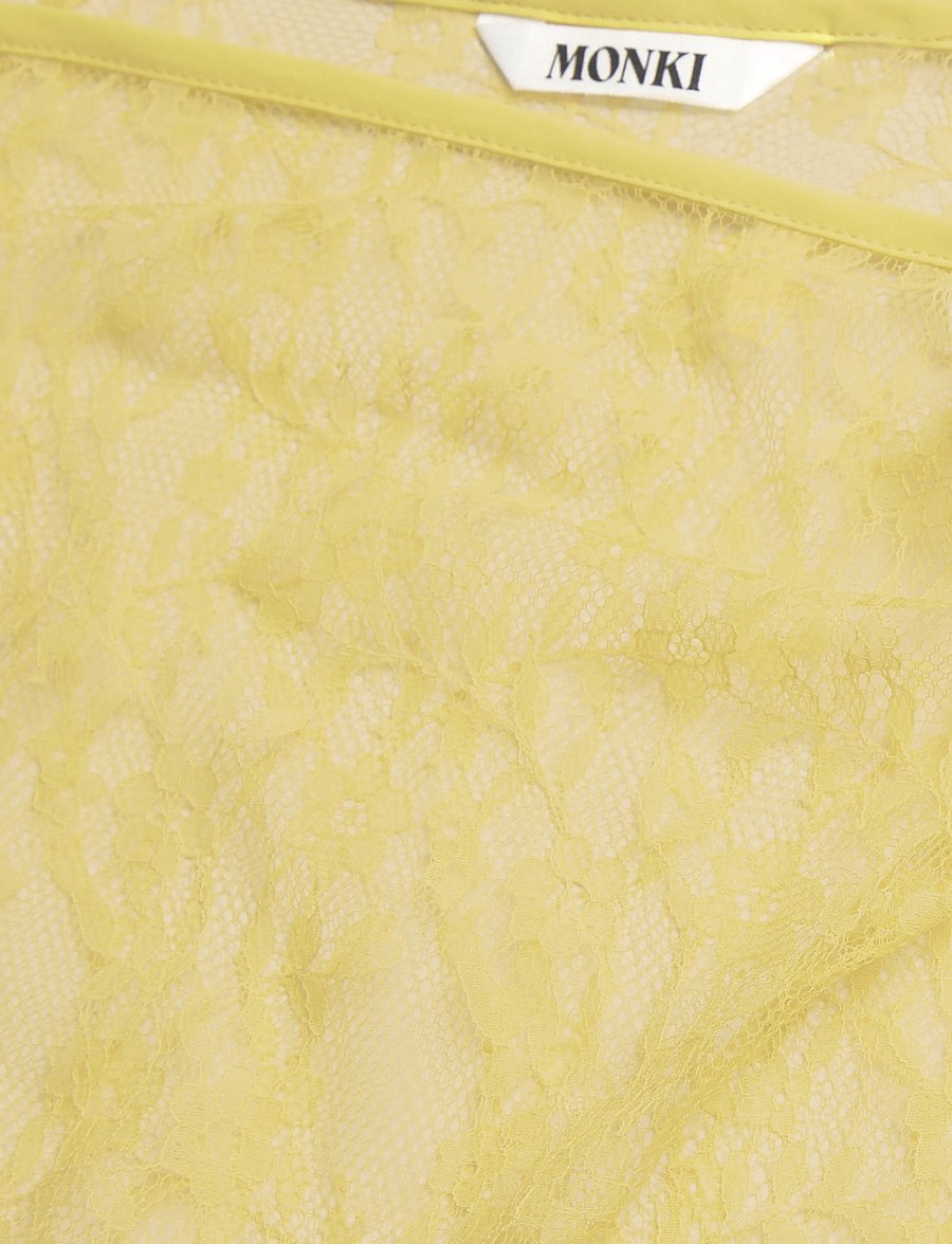 Monki - Lace Wrap Skirt - wickelröcke - yellow light - 2