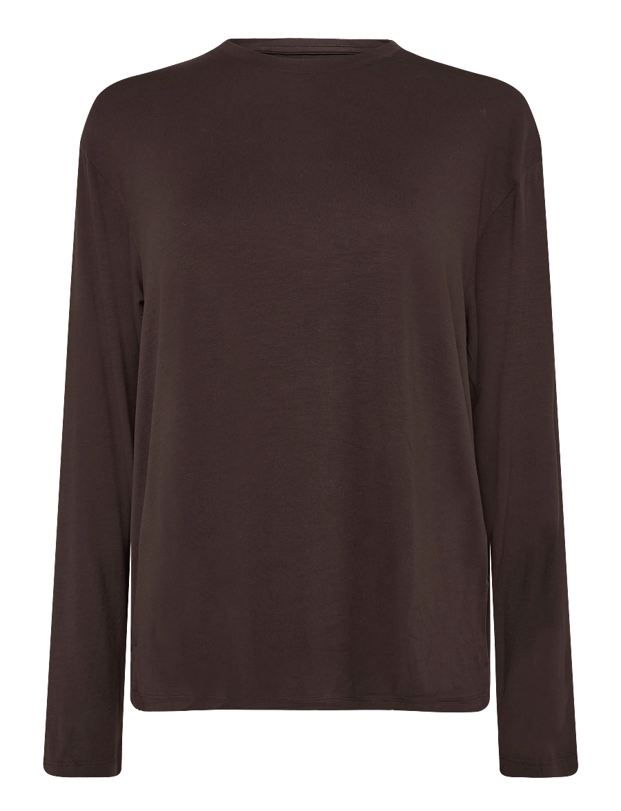 Monki - Regular Longsleeve - langärmlige tops - brown dark - 0