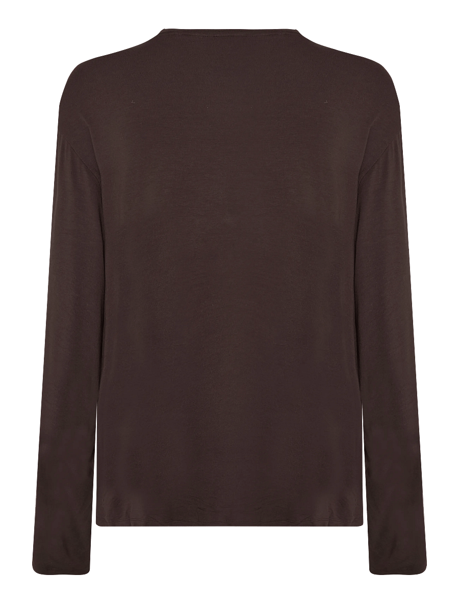 Monki - Regular Longsleeve - langärmlige tops - brown dark - 1