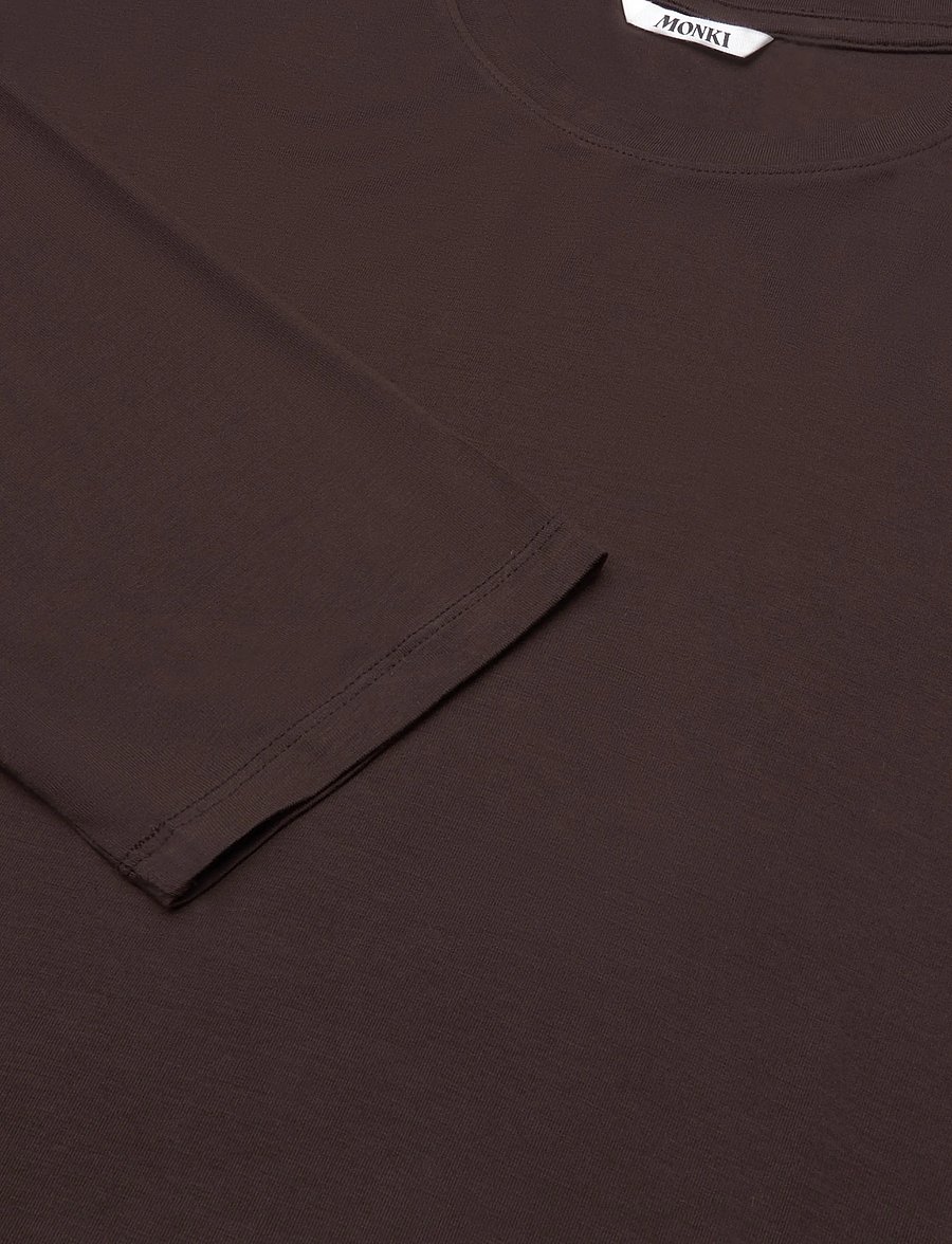 Monki - Regular Longsleeve - langärmlige tops - brown dark - 2