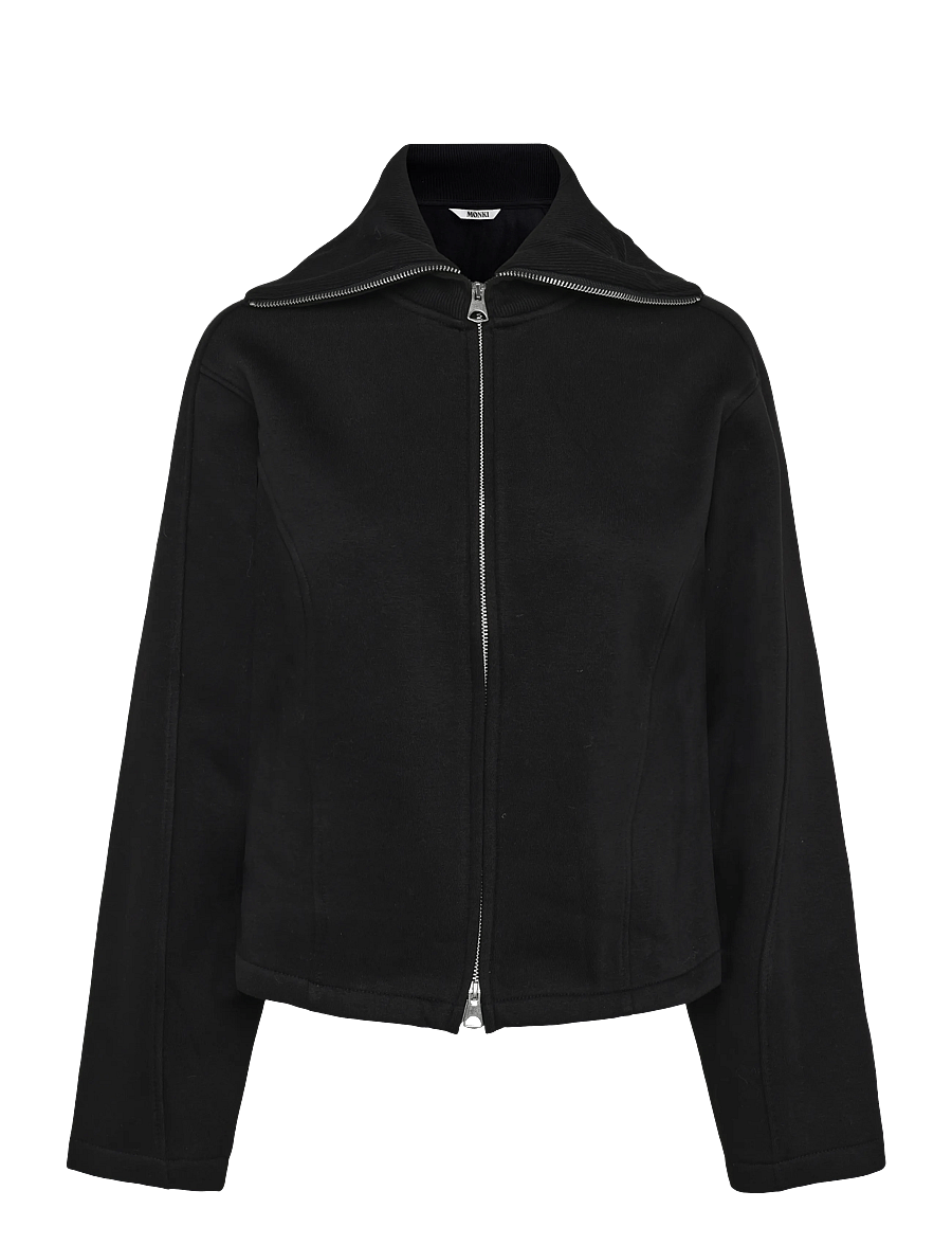Monki - Wasited Zip Sweatshirt - mode trends - black dark - 0