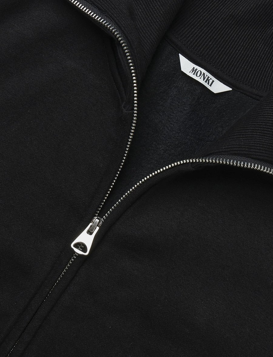 Monki - Wasited Zip Sweatshirt - mode trends - black dark - 2