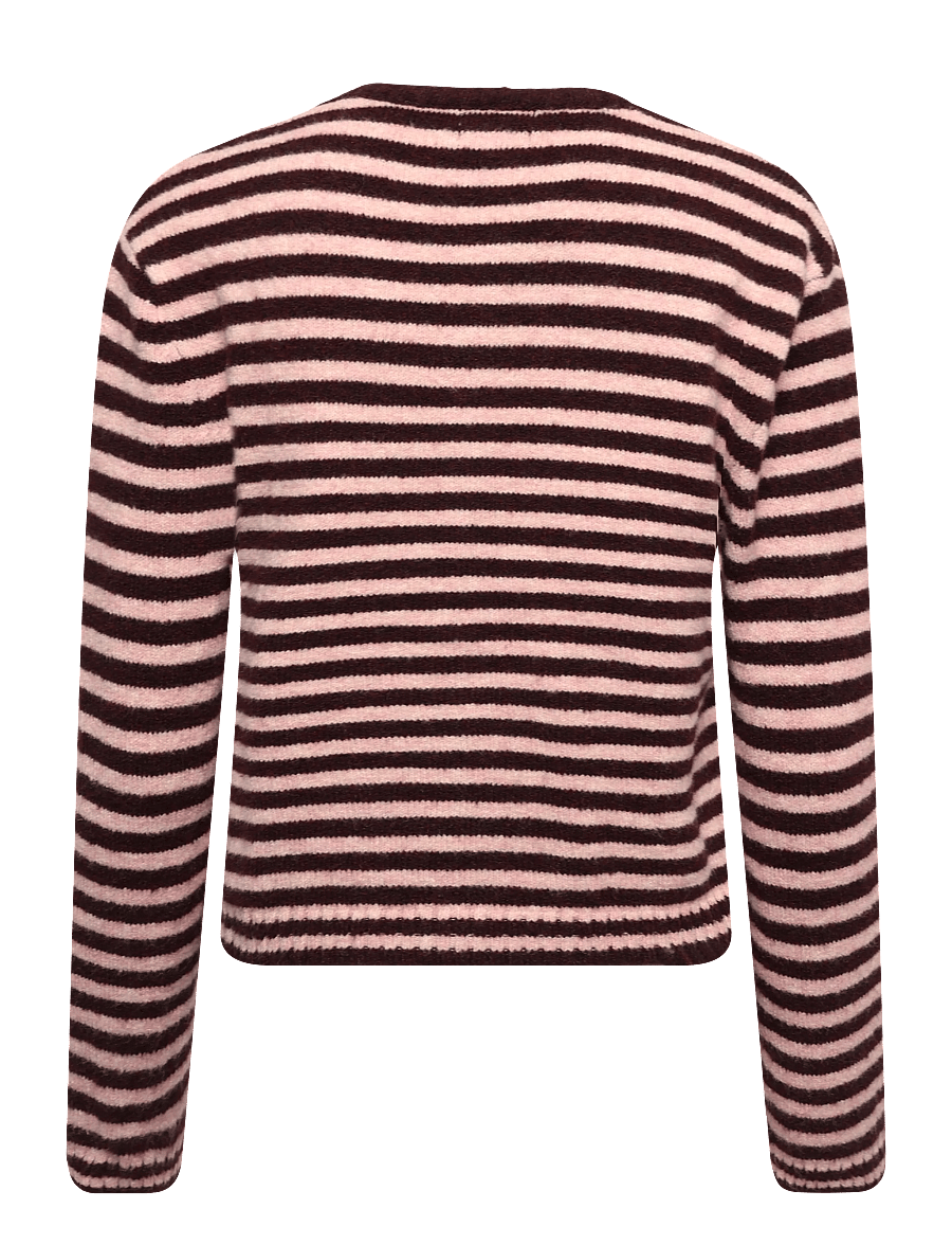 Monki - Striped cardigan - koftor - pink dusty light - 1