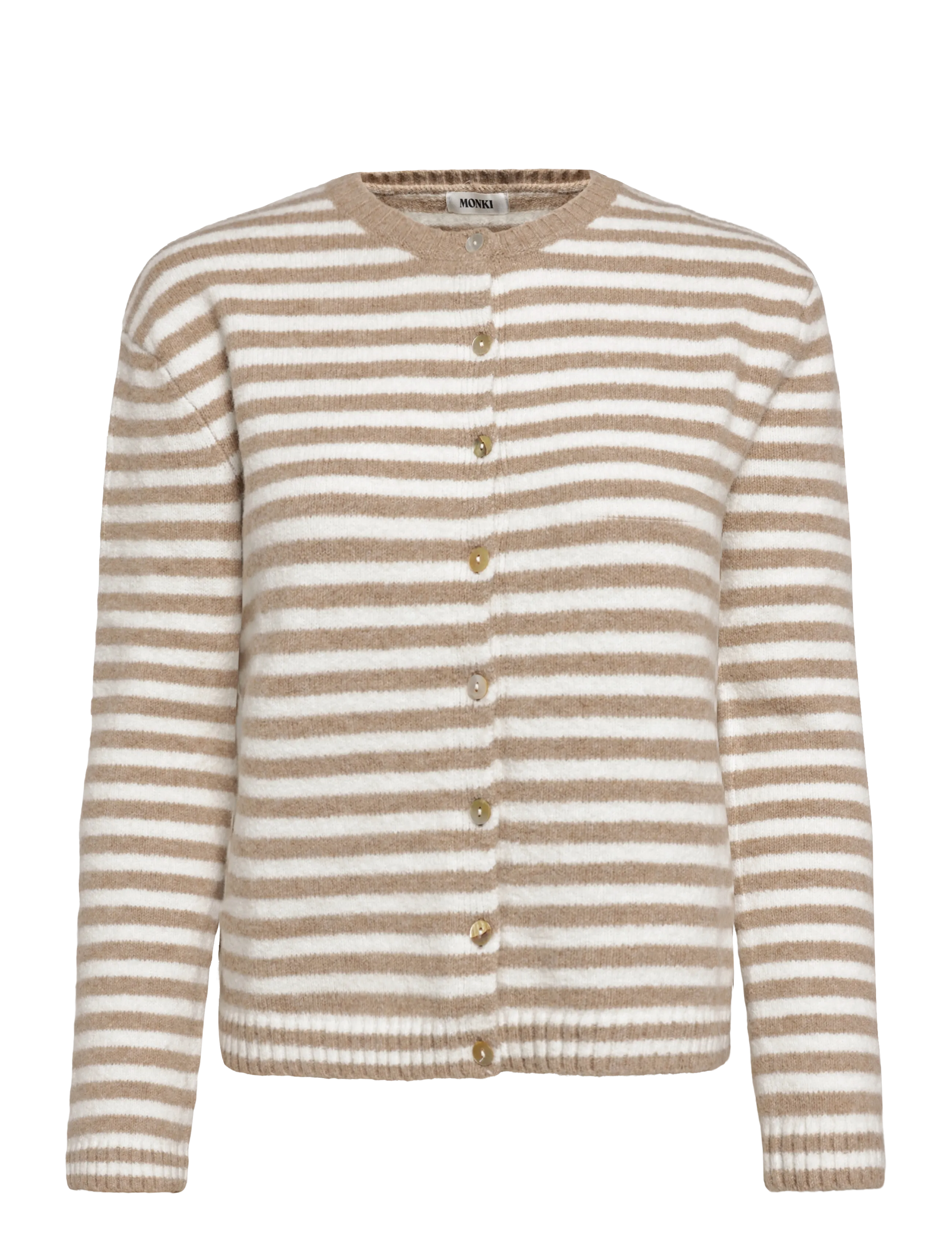 Monki Flora Stripe Cardigan - Mode trends - WHITE DUSTY LIGHT / beige
