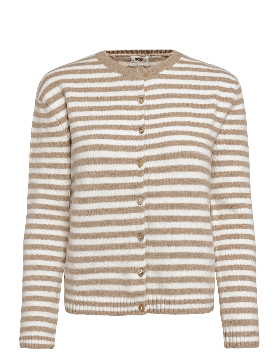 Monki - Flora Stripe Cardigan - cardigans - white dusty light - 0
