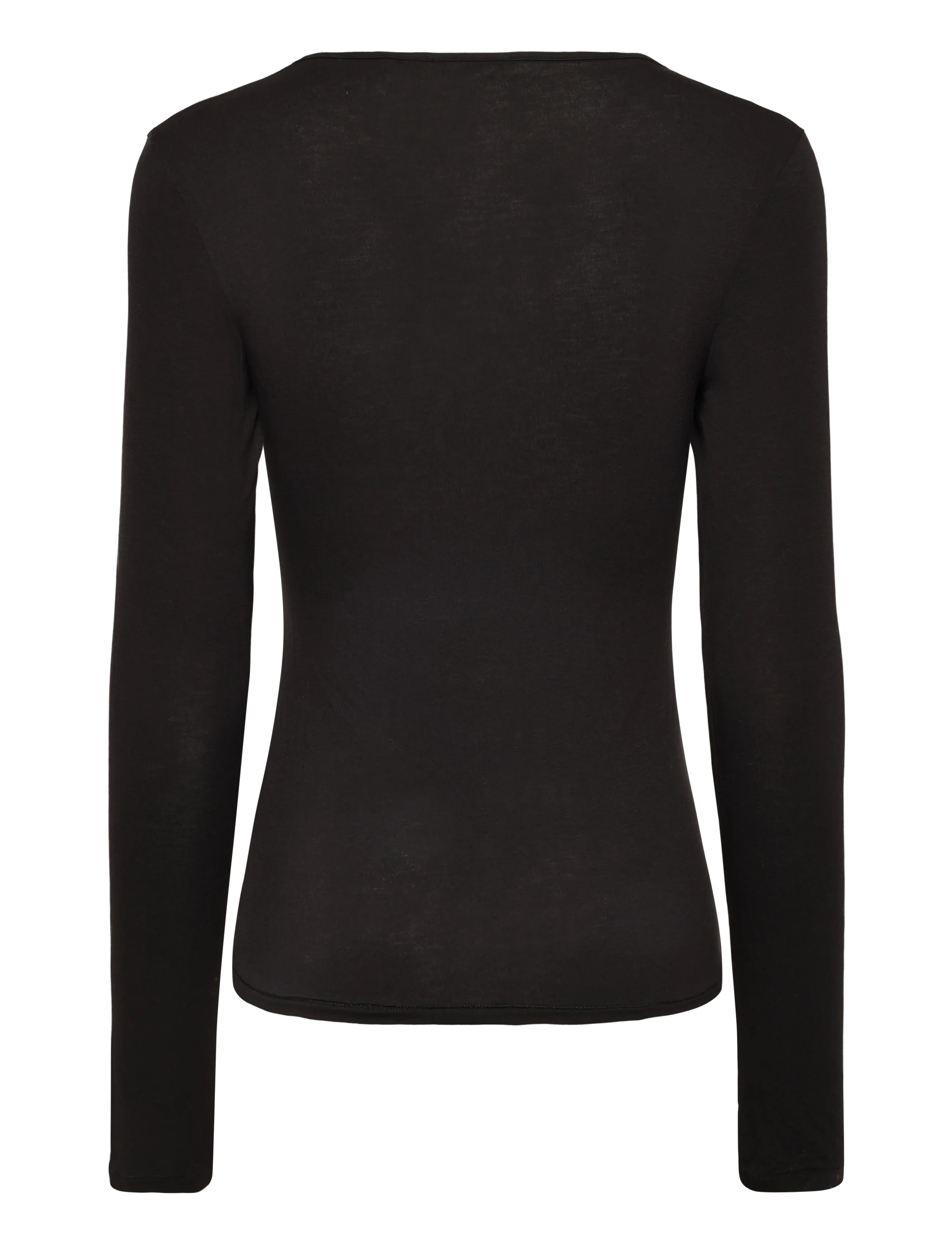 Monki - Small V-Neck LS - langærmede toppe - black dark - 1