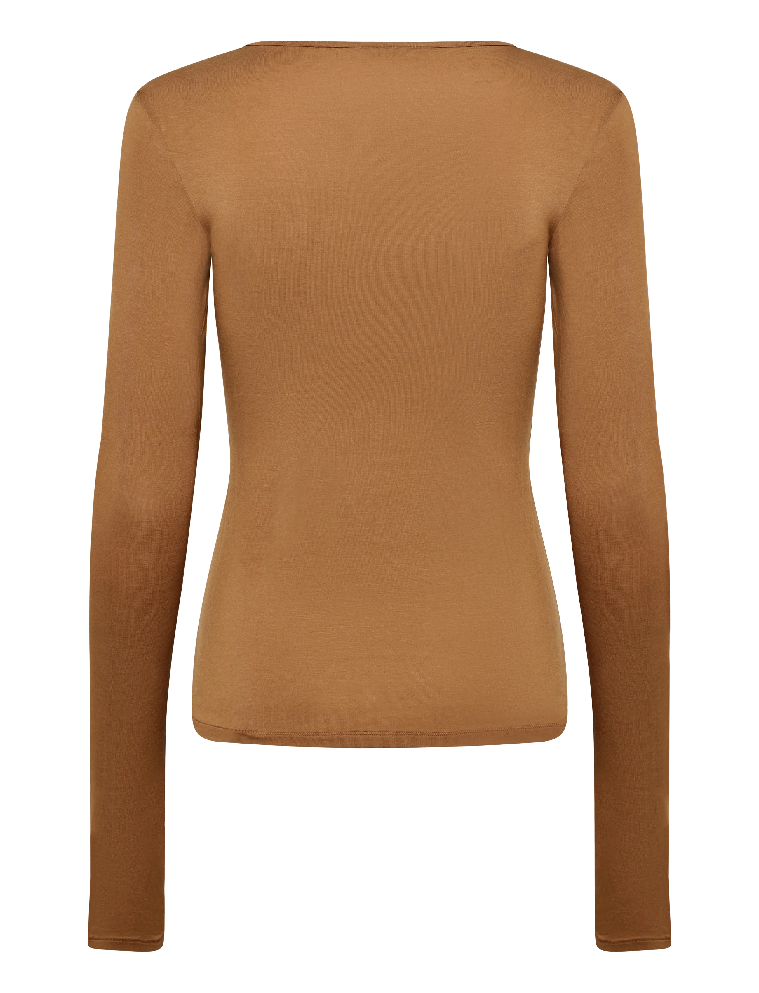 Monki - Anti-plunge V-neck top - pikkade varrukatega topid - brown medium dusty - 1