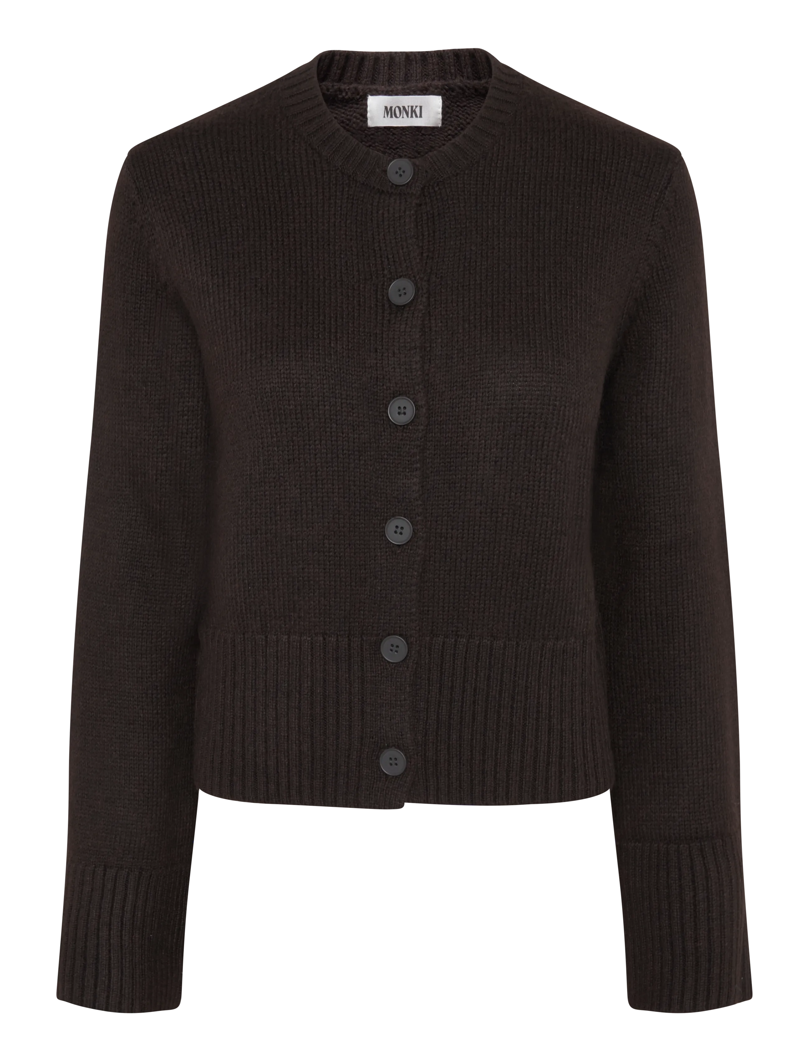 Monki Knitted Cardigan - Strickmode - SOLID DK BROWN / brown
