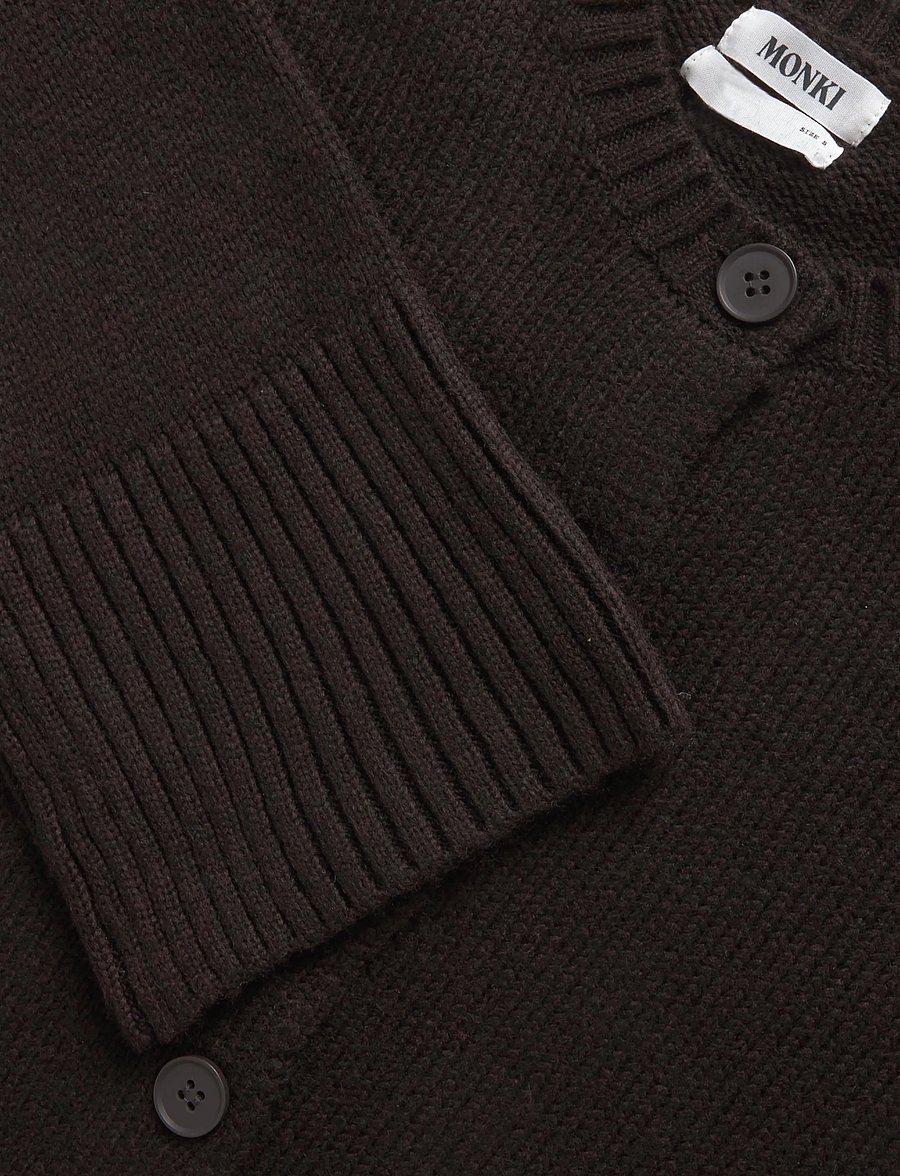 Monki - Knitted Cardigan - kardiganid - solid dk brown - 2