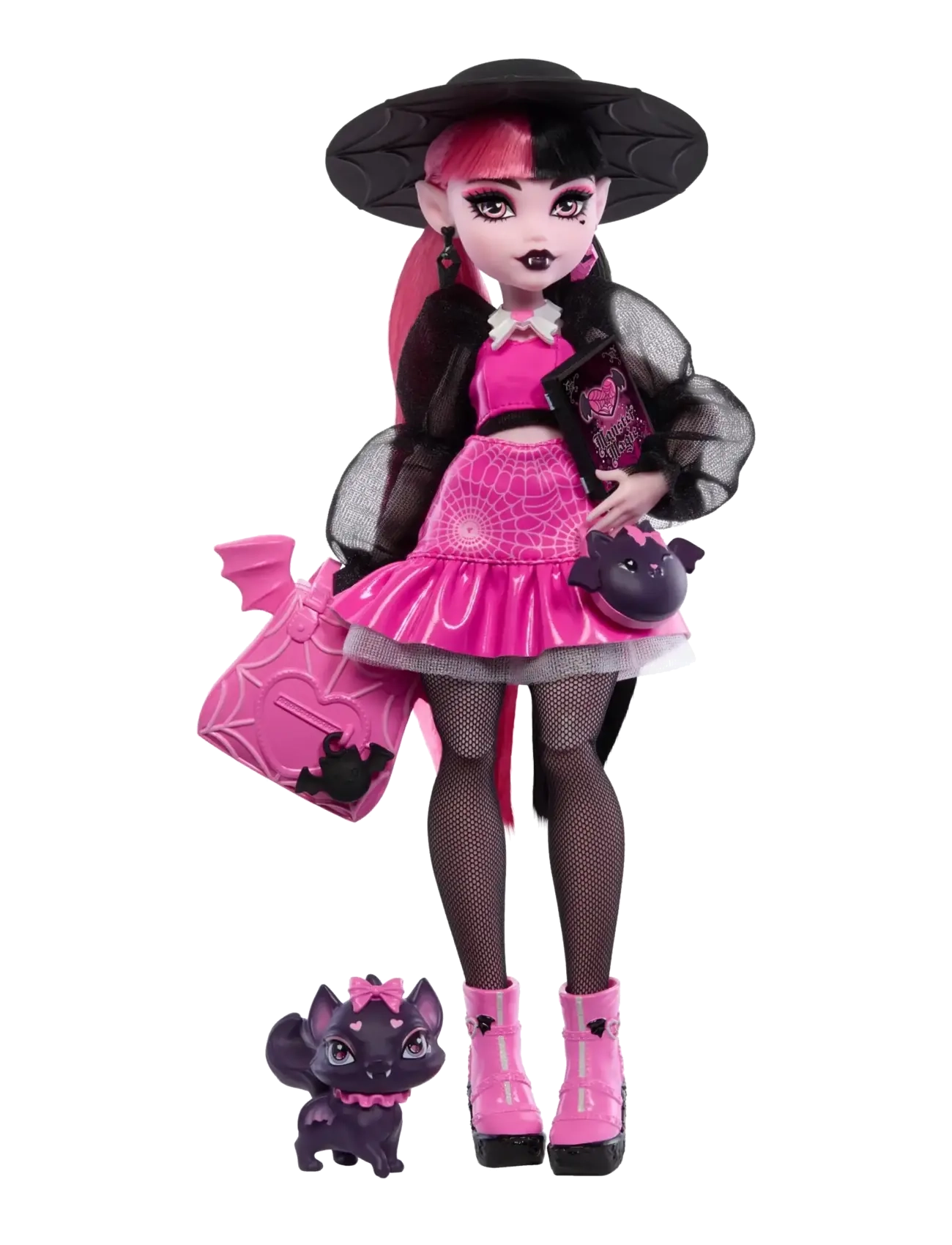 Monster High Draculaura Fashion Doll with Pet Count Fabulous and Accessories - Legetøj - MULTICOLOR / pink/rose
