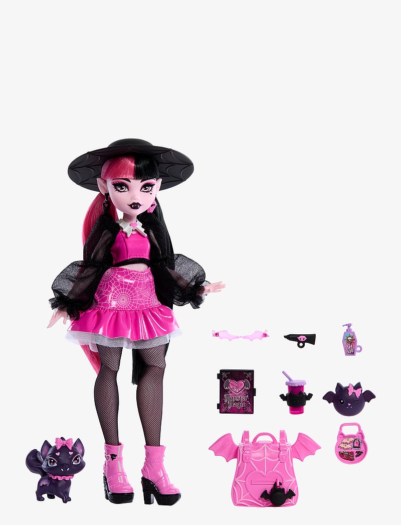 Monster High - Draculaura Fashion Doll with Pet Count Fabulous and Accessories - dúkkur - multicolor - 5