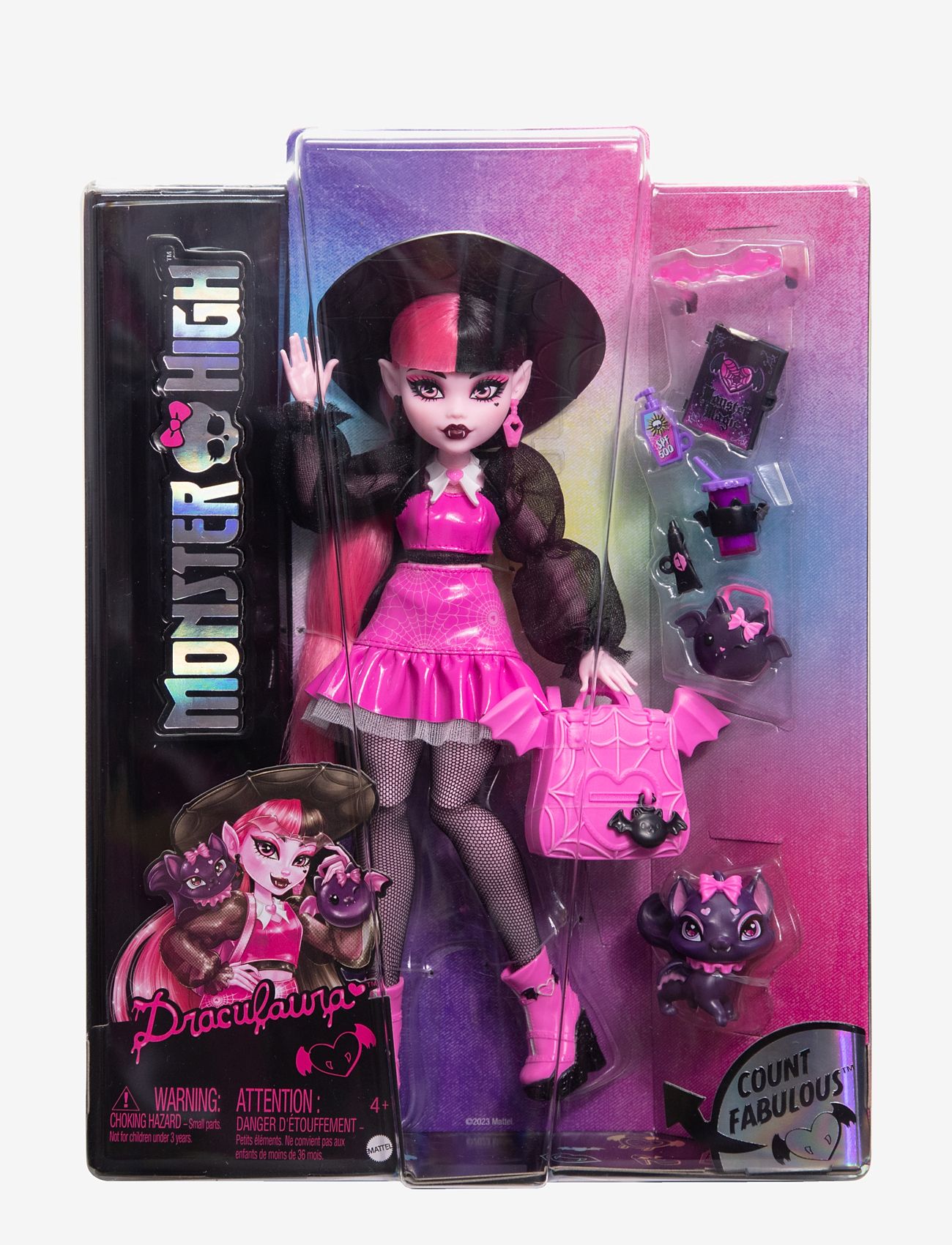 Monster High - Draculaura Fashion Doll with Pet Count Fabulous and Accessories - nukud - multicolor - 5